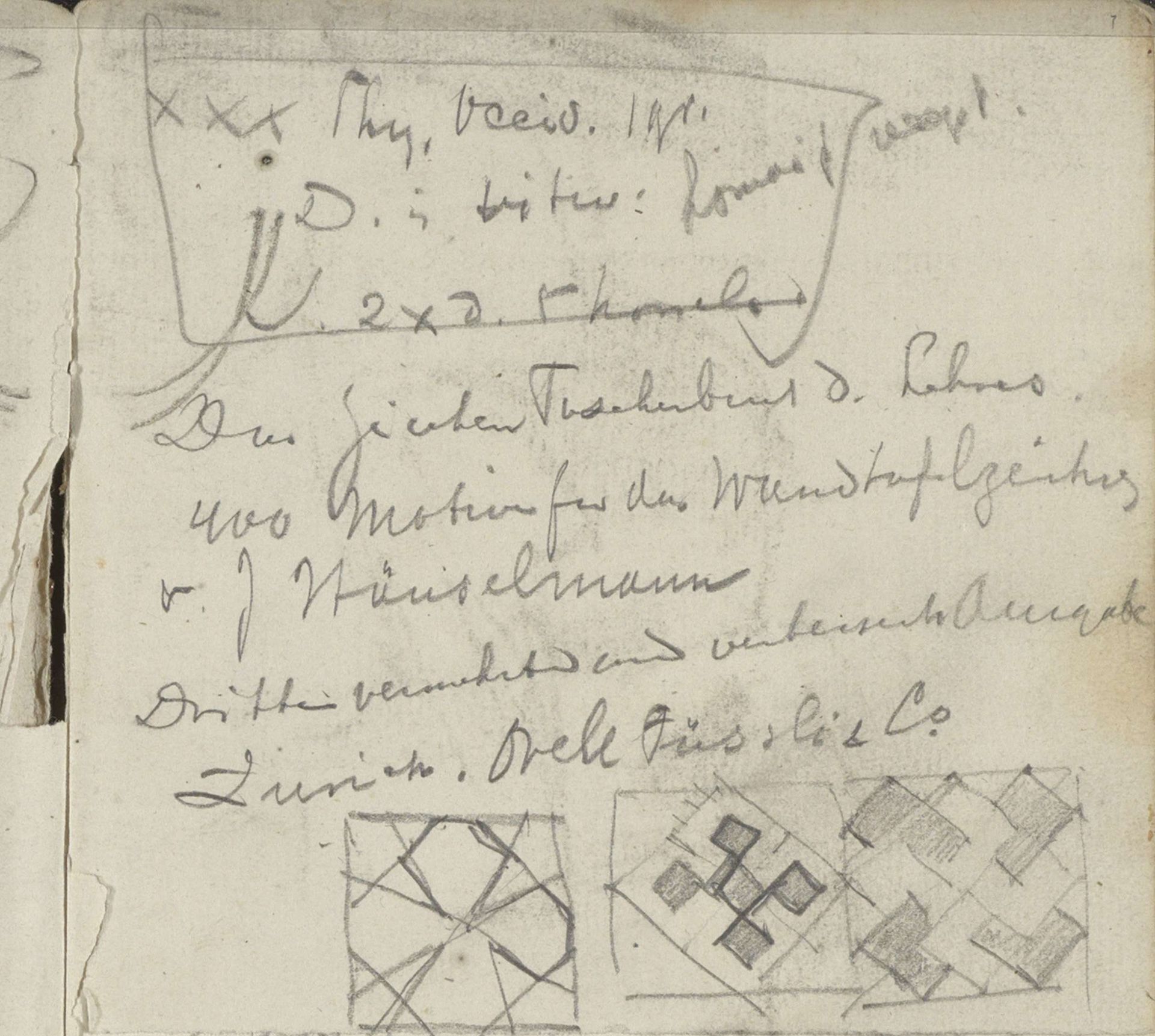 Studieblad met geometrische patronen by George Hendrik Breitner