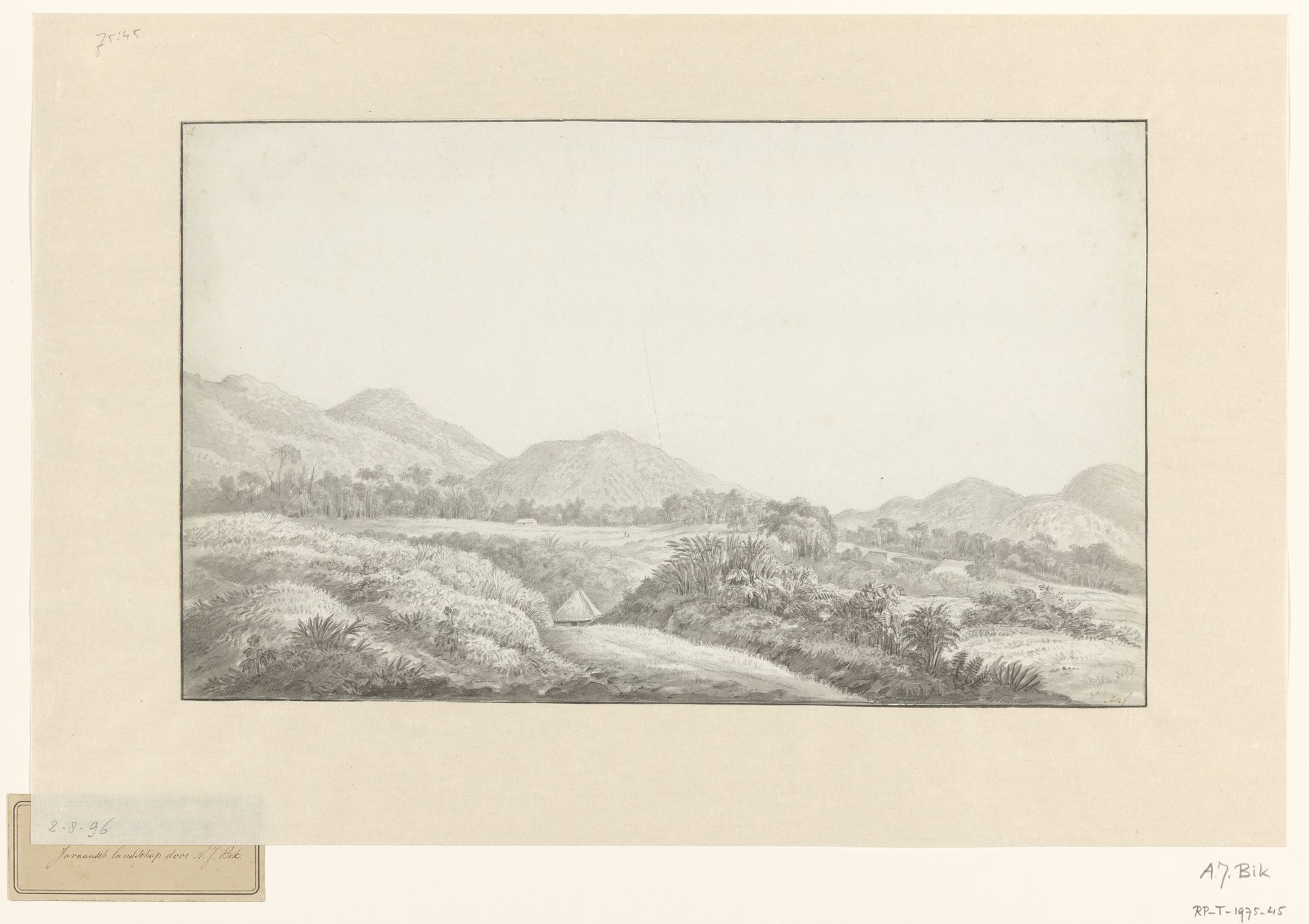 Javaans heuvellandschap by Adrianus Johannes Bik