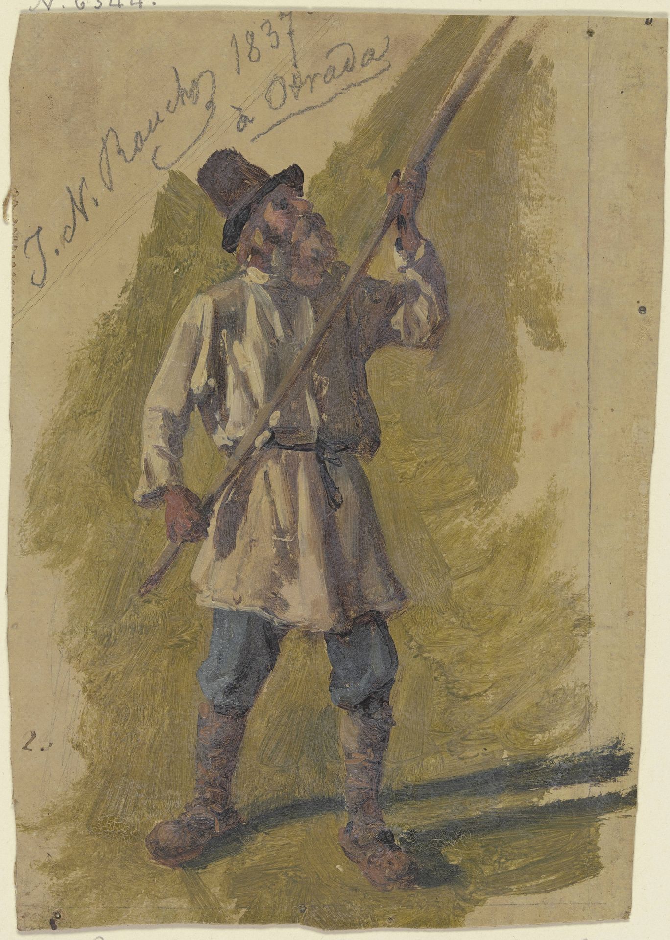 Russischer Bauer bei der Arbeit by Johann Nepomuk Rauch