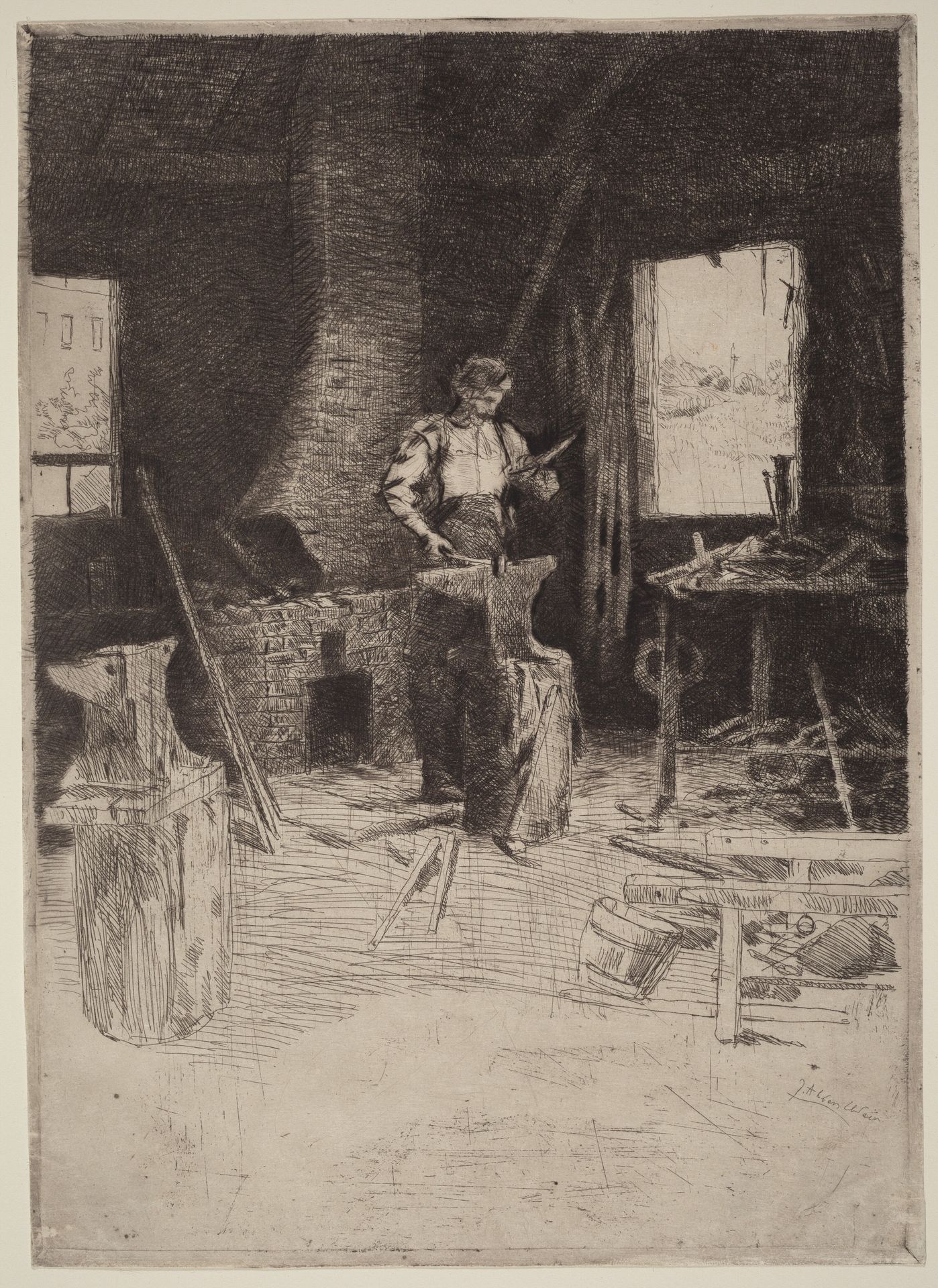 The Blacksmith's Shop by Julian Alden Weir