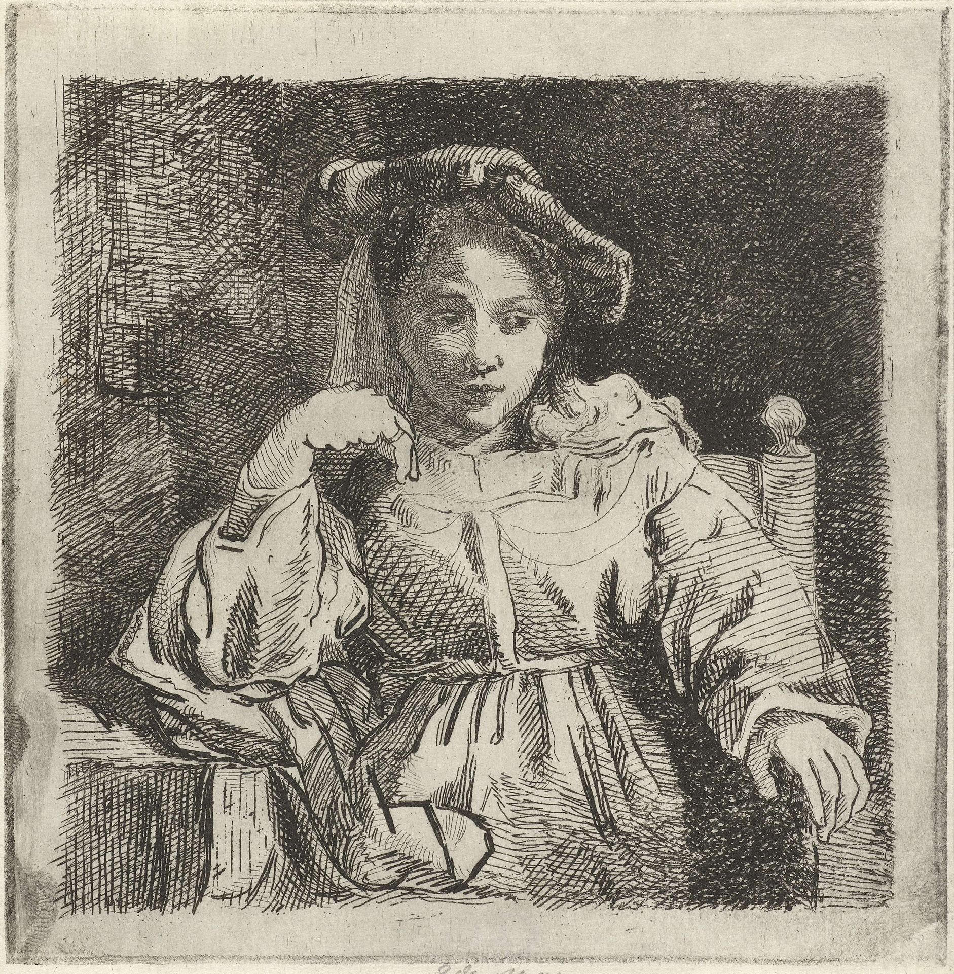 Zittend meisje by David van der (1804-1879) Kellen