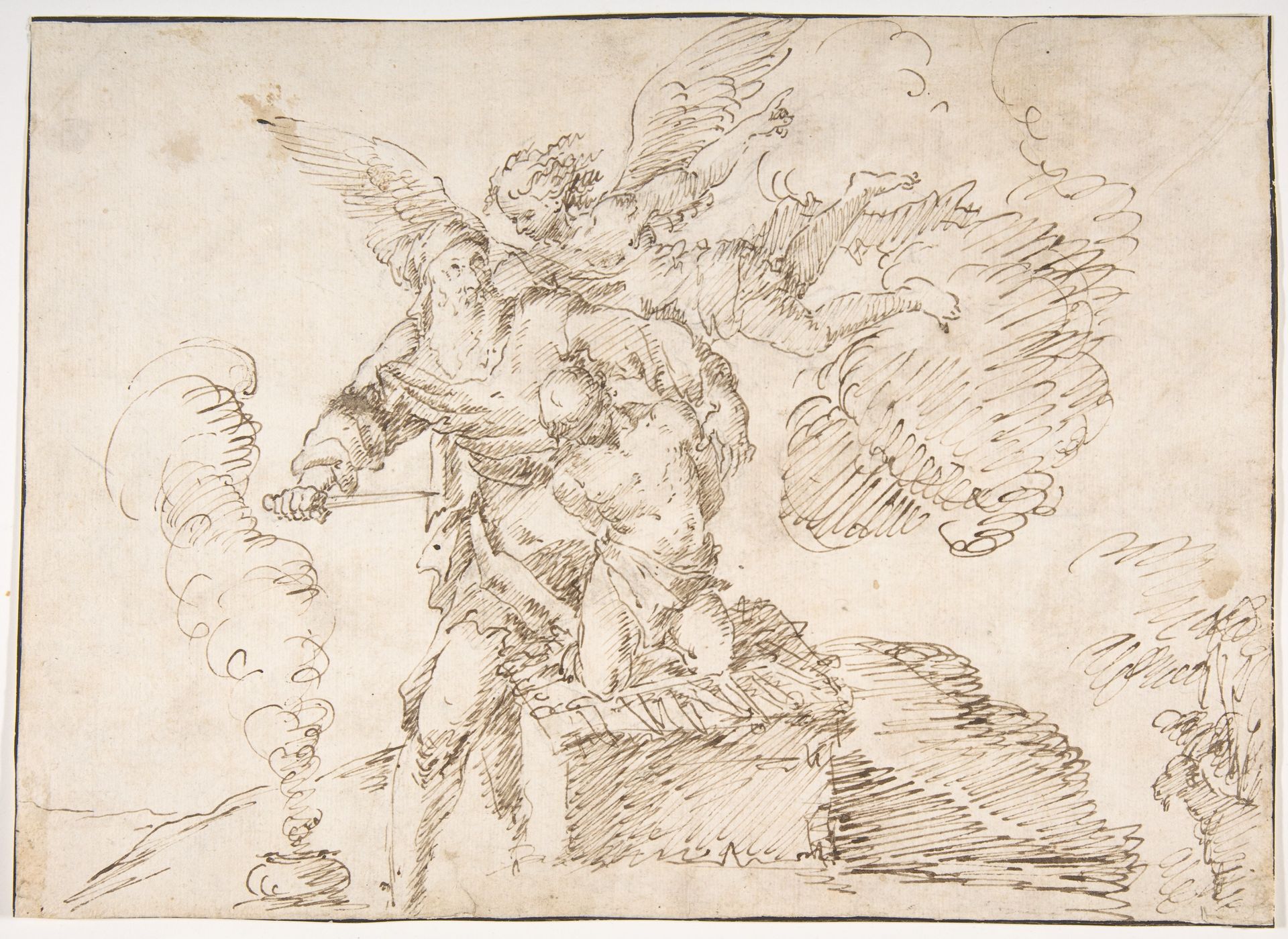 Abraham about to Sacrifice Isaac by Francesco Fracanzano