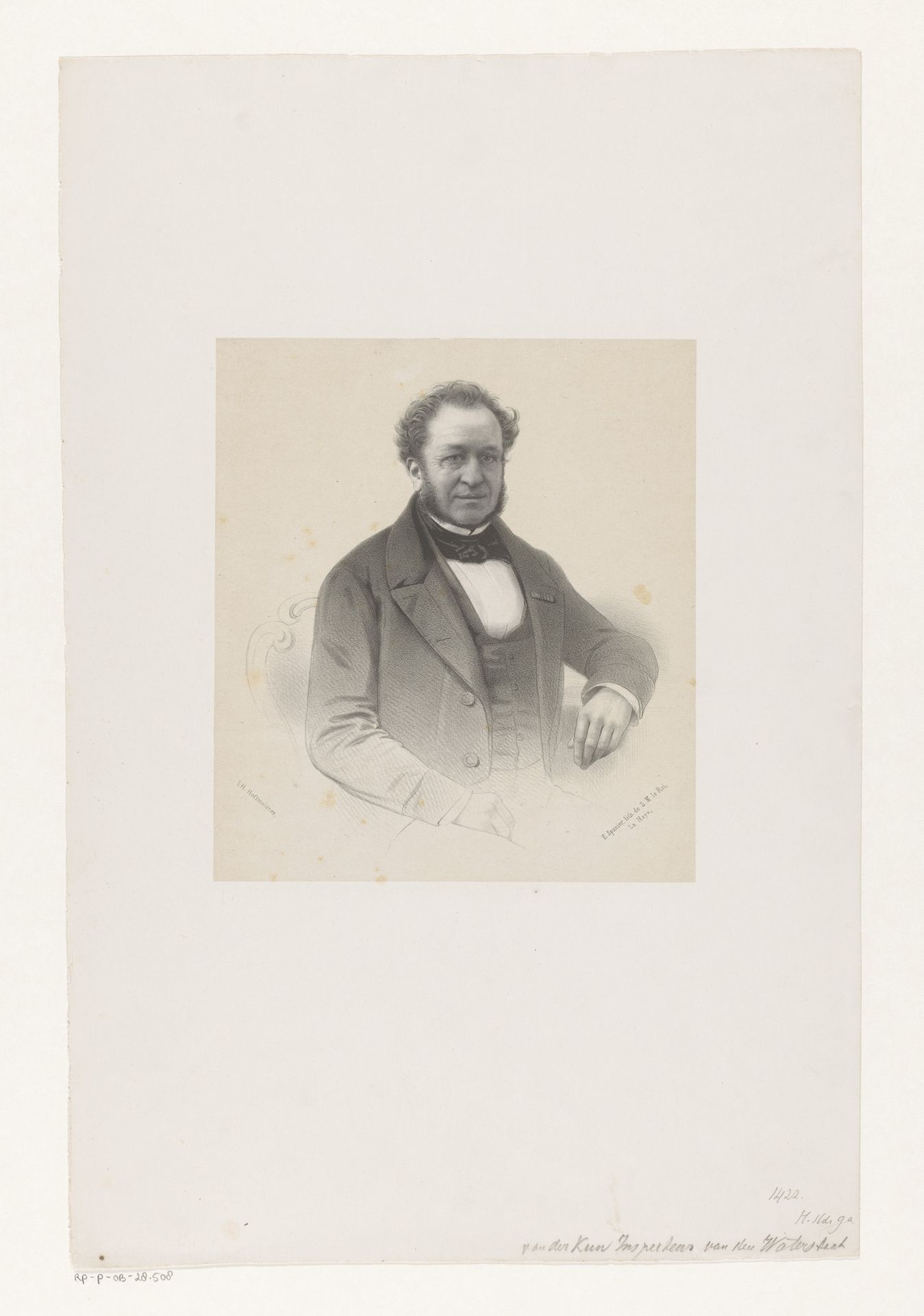 Portret van Leopoldus Joannes Antonius van der Kun by Johan Hendrik Hoffmeister