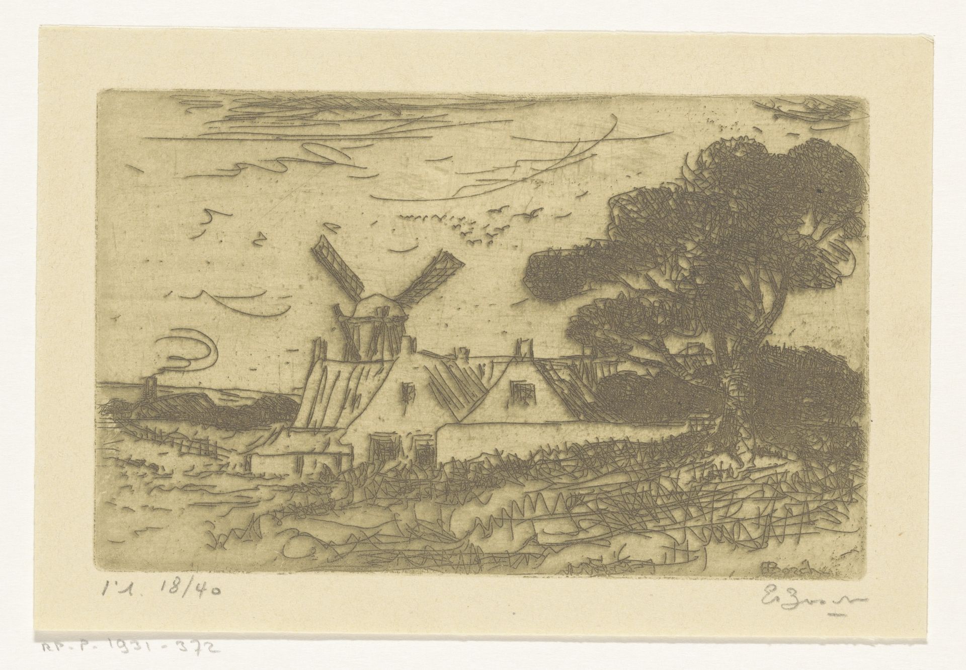 Hollands landschap by Etienne Bosch