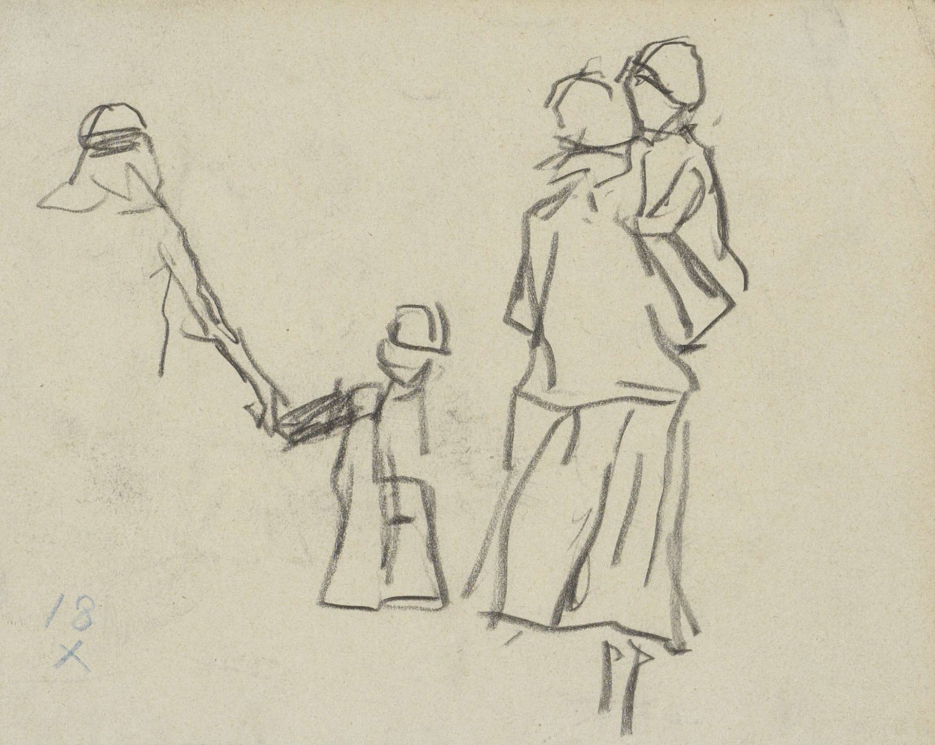 Twee vrouwen met kinderen by George Hendrik Breitner