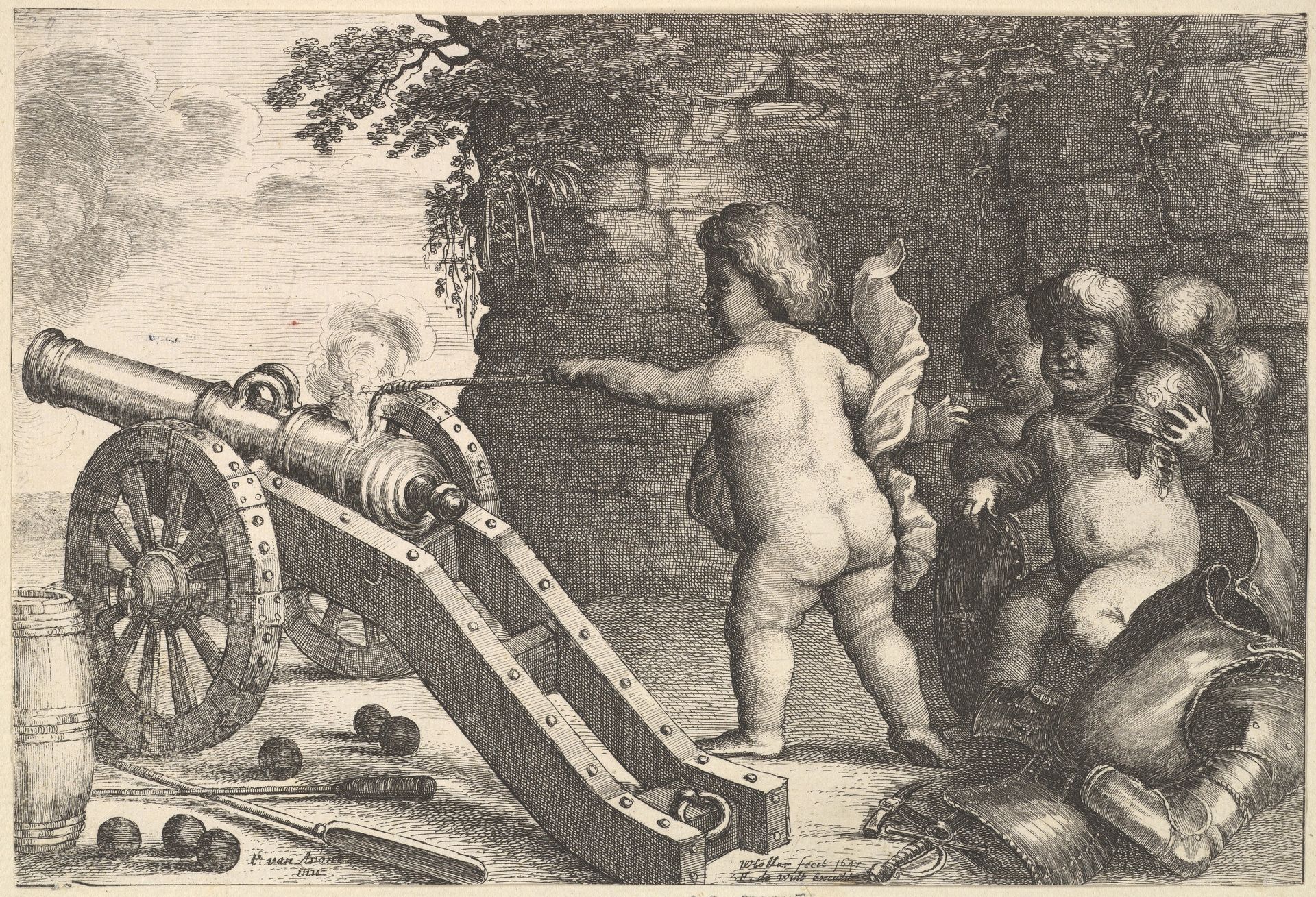 Fire by Wenceslaus Hollar