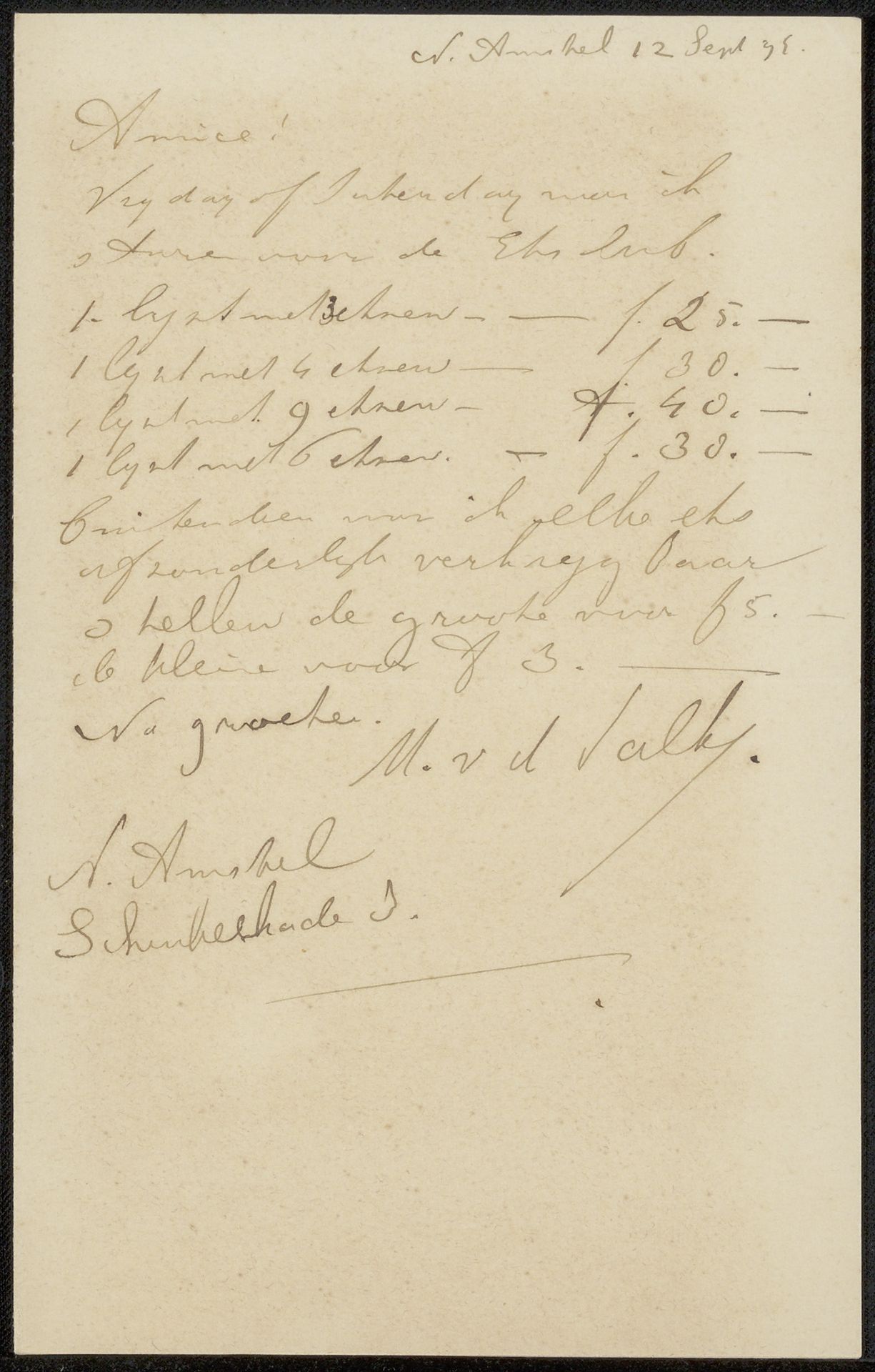 Brief aan Philip Zilcken by Maurits van der Valk