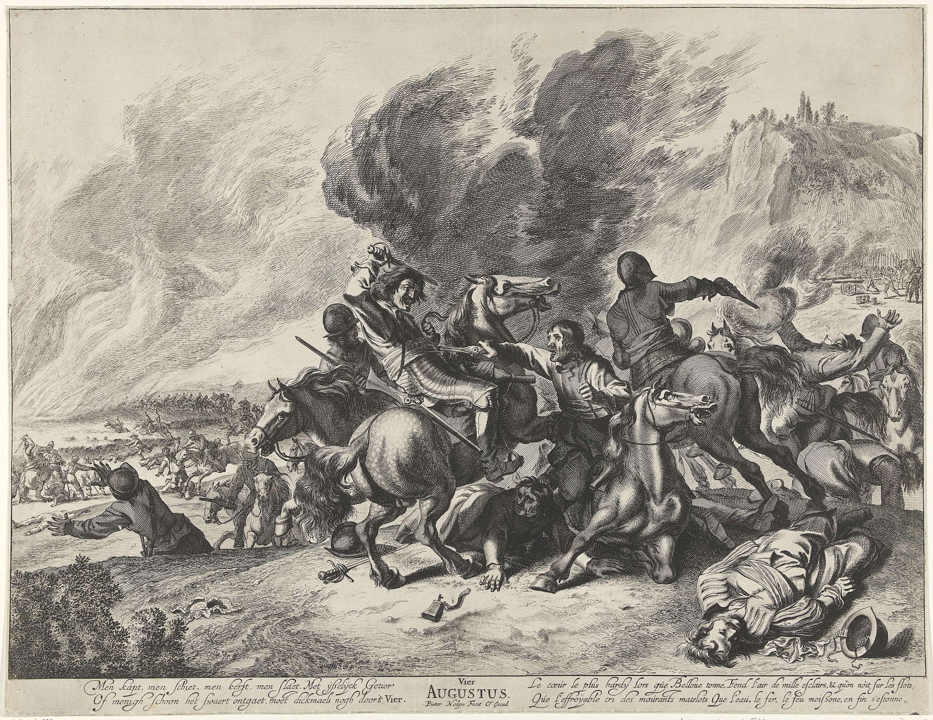 Veldslag: de maand augustus en het element vuur by Pieter Nolpe