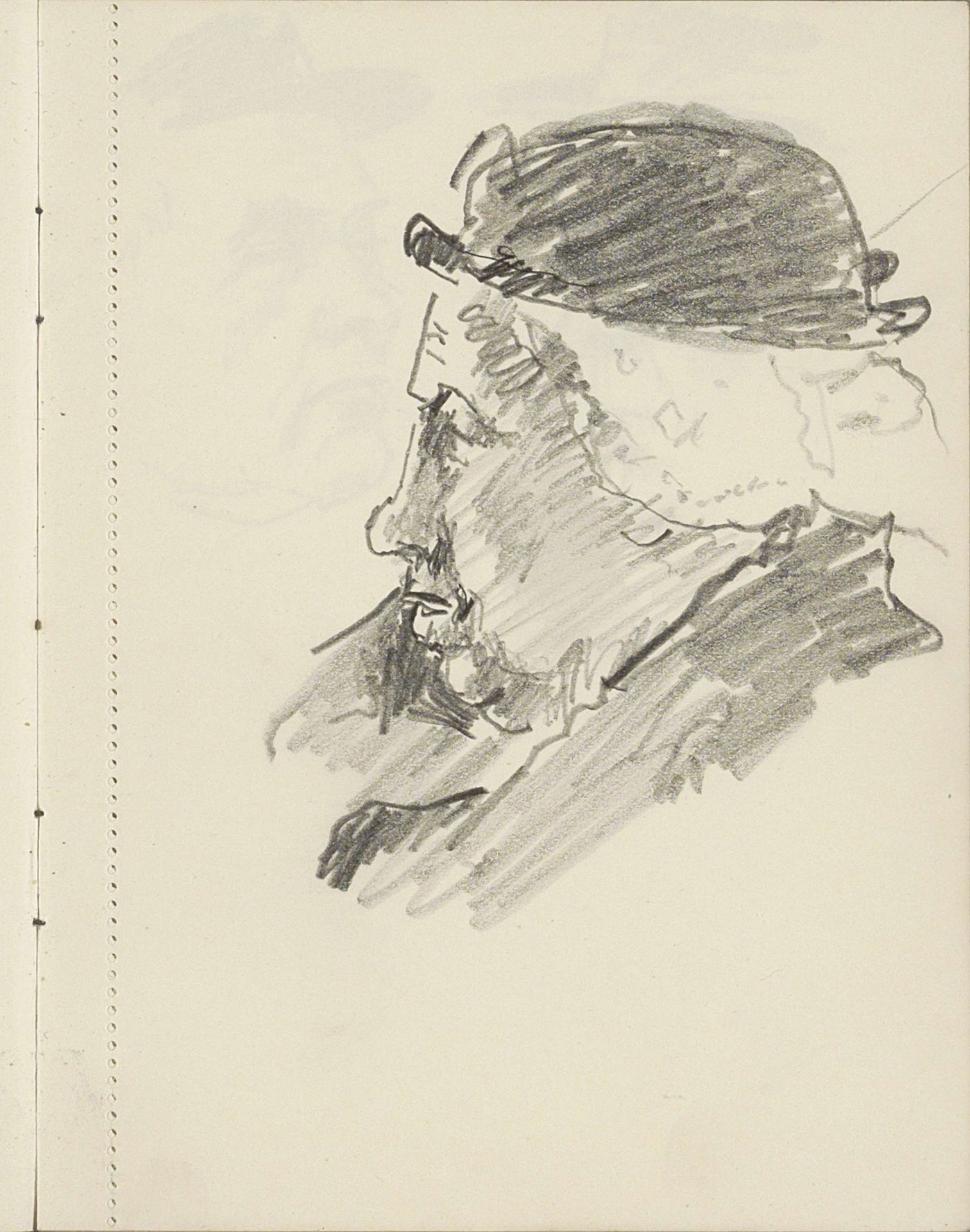 Kop van een oudere vrouw met een hoed by Cornelis Vreedenburgh