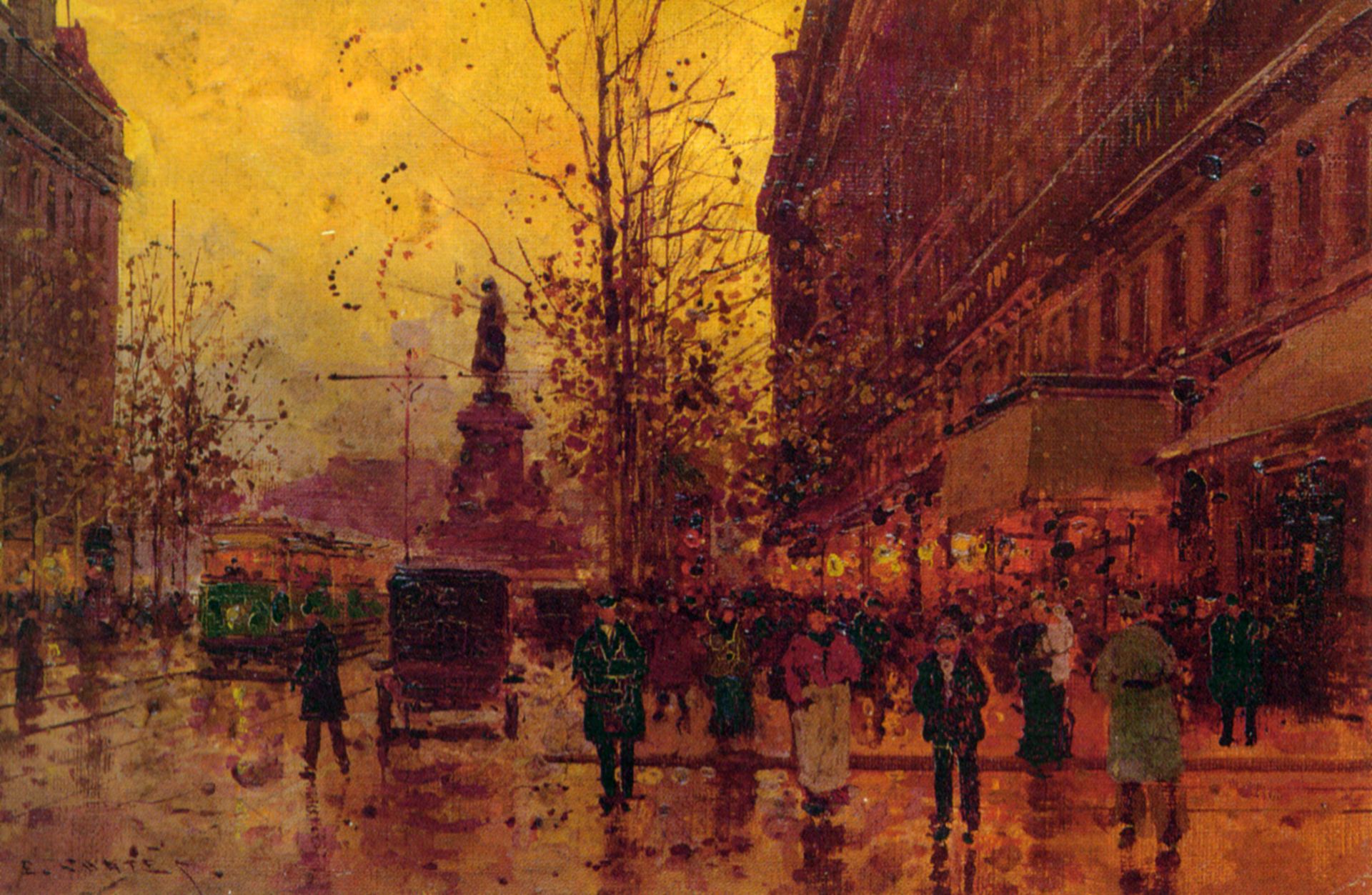 The Place de la Republique, Paris by Edouard Cortes