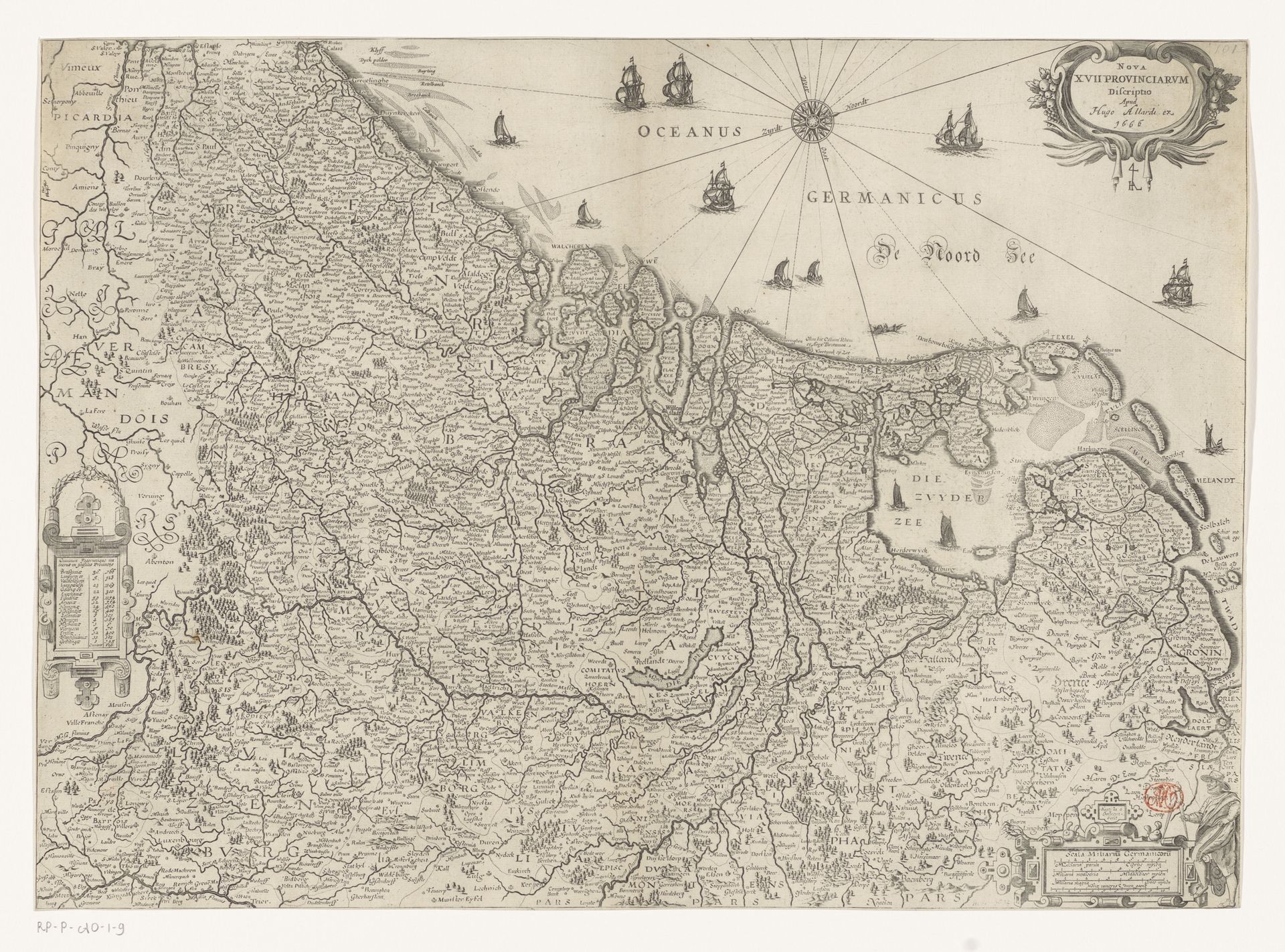Kaart van de Nederlanden by Baptista van Doetechum