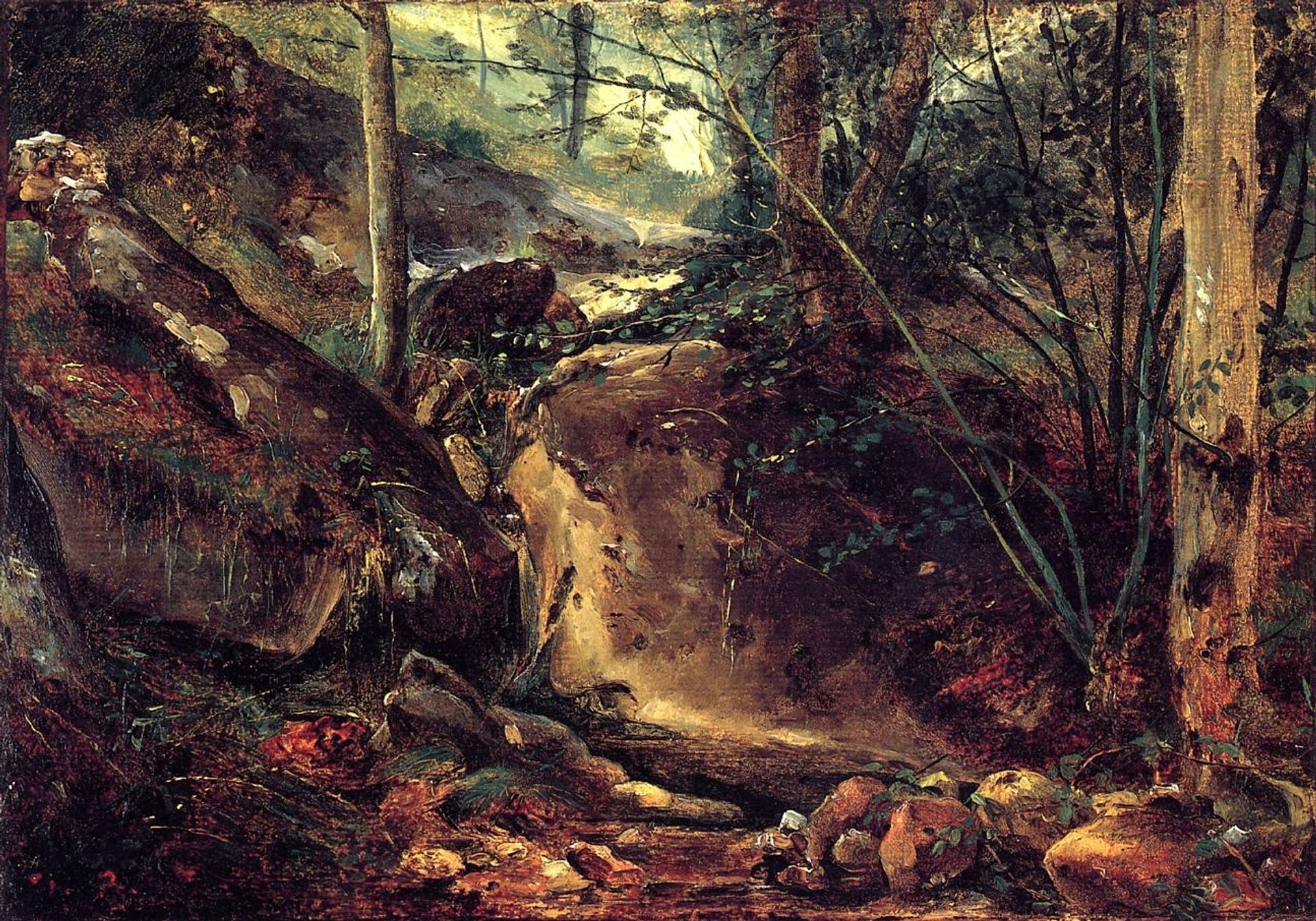 Mountain stream in Auvergne by Theodore Rousseau