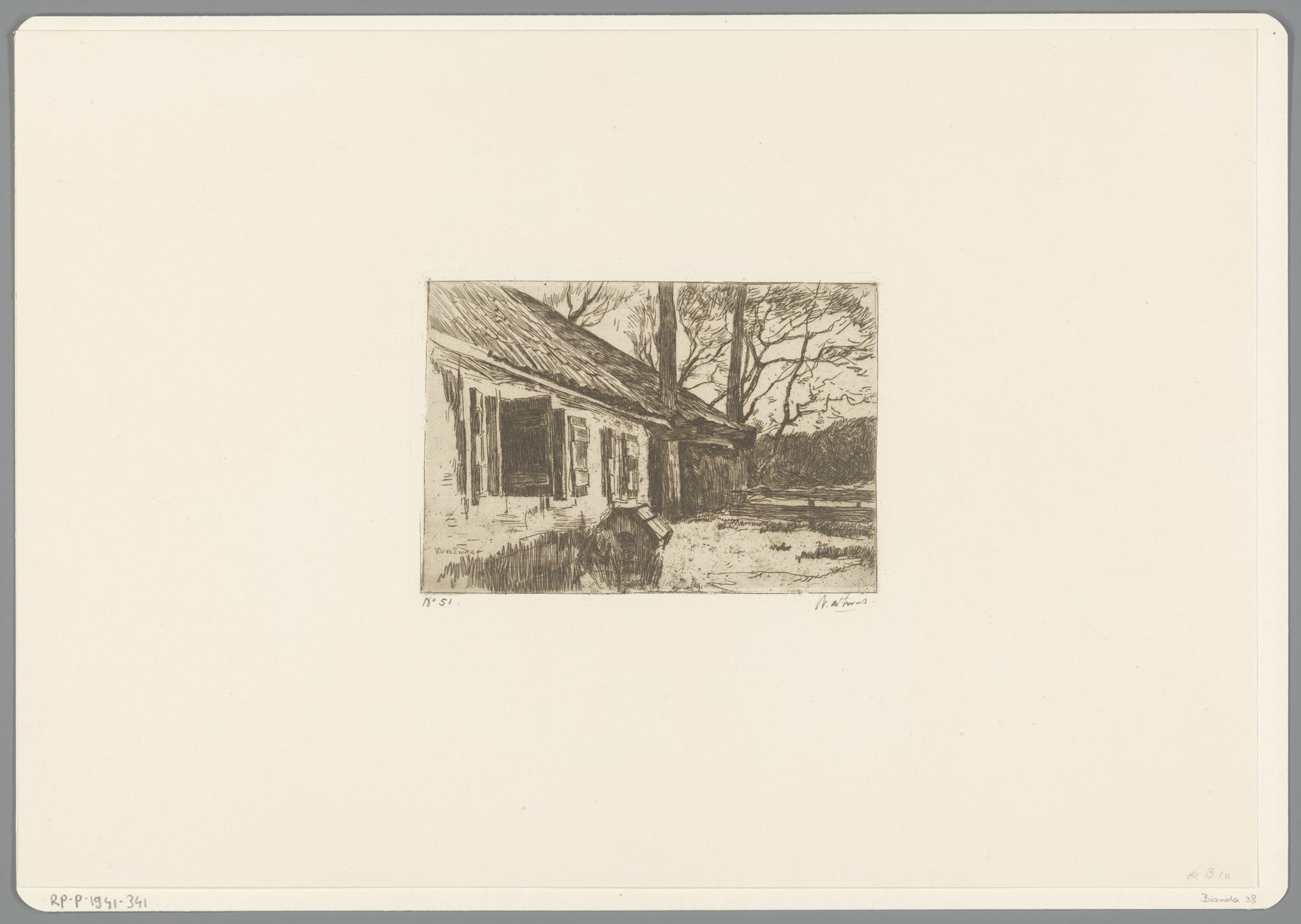 Zijkant van een boerderij by Willem de Zwart