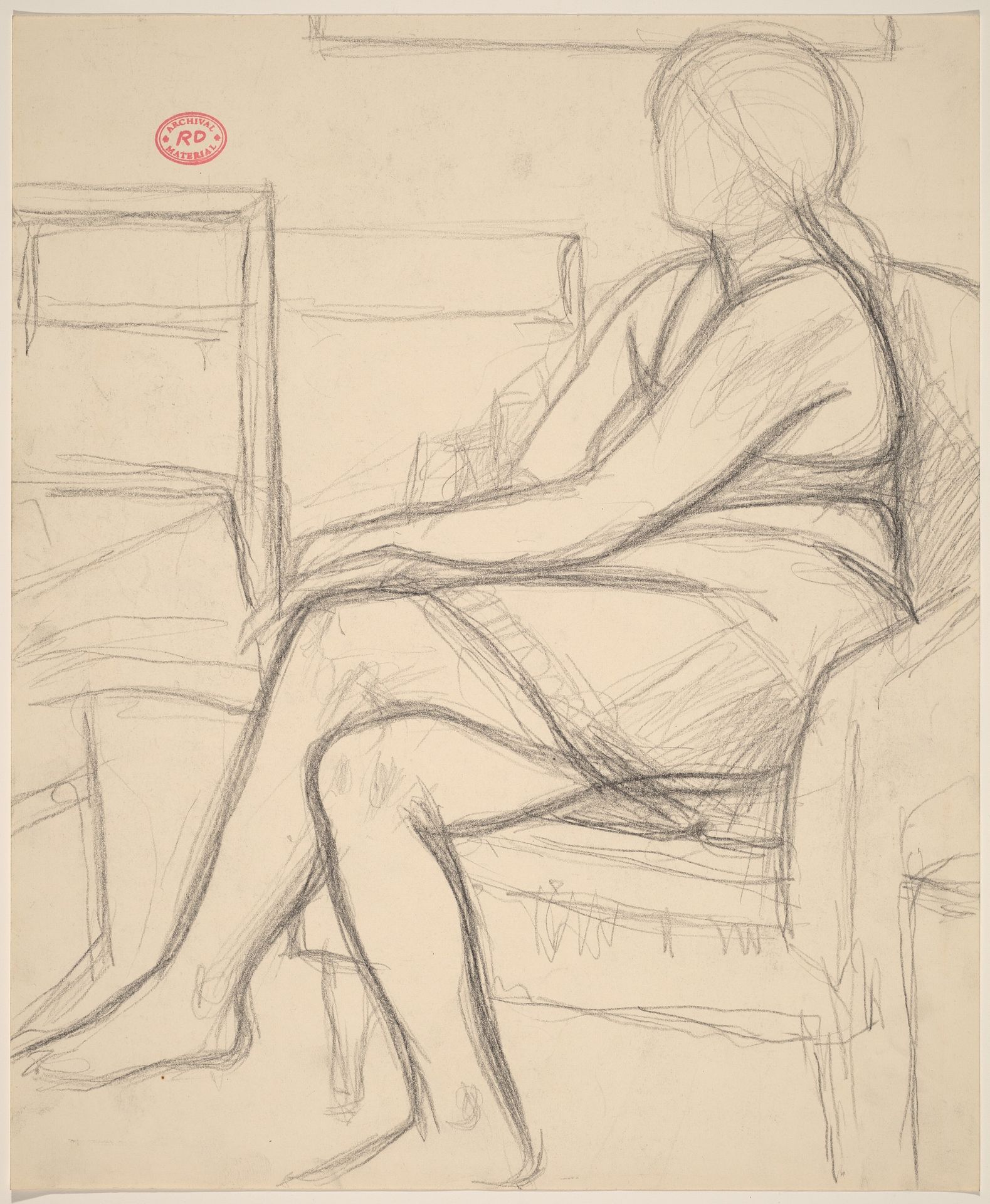 Untitled [female nude seated in the studio] by Richard Diebenkorn