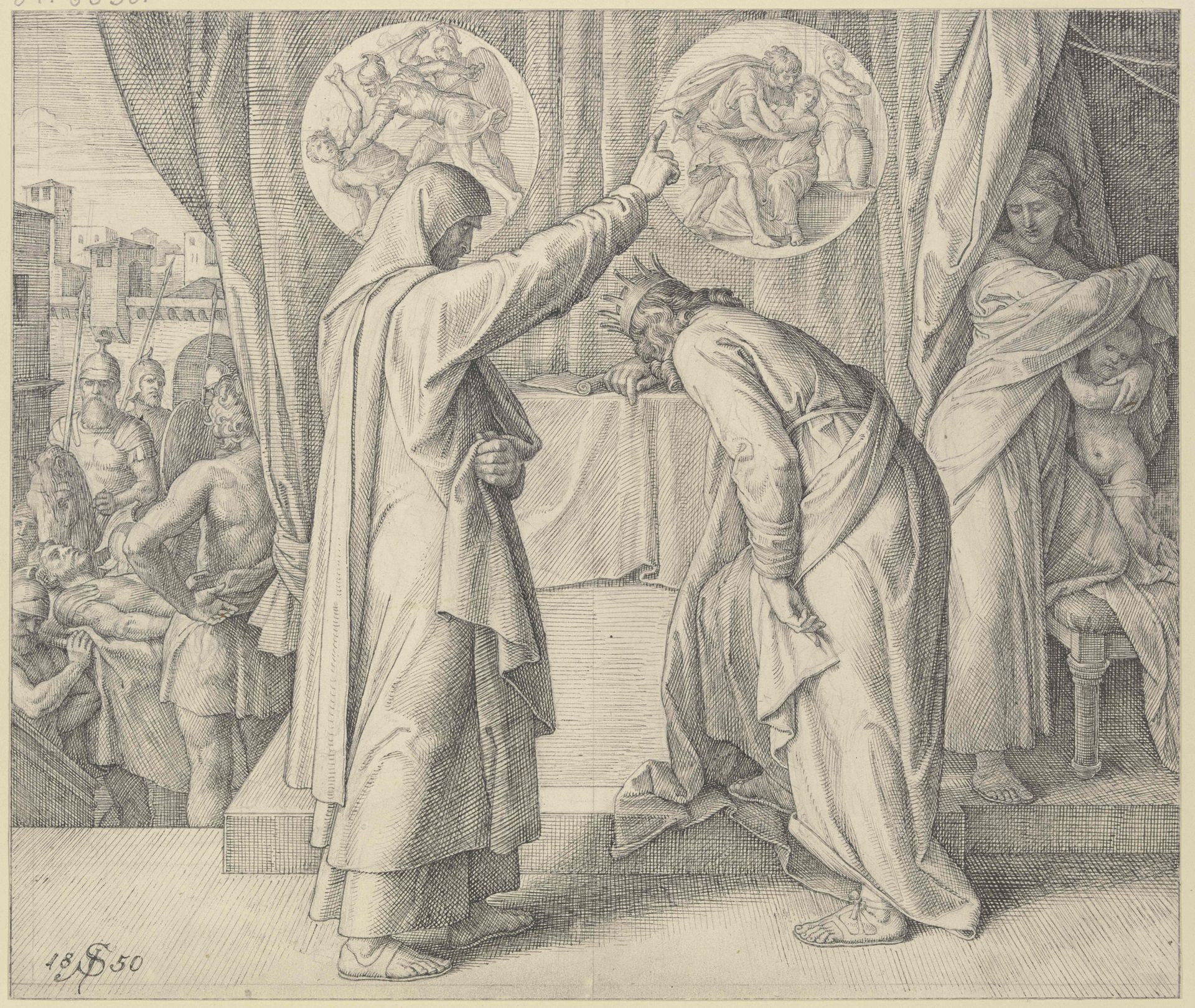 Nathan's penitential sermon by Julius Schnorr von Carolsfeld