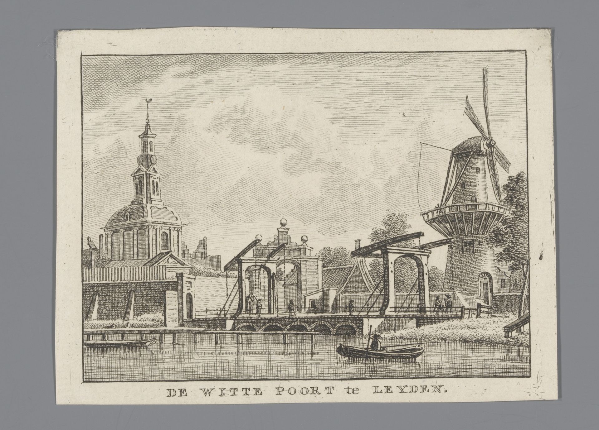 Gezicht op de Witte Poort te Leiden by Carel Frederik (I) Bendorp