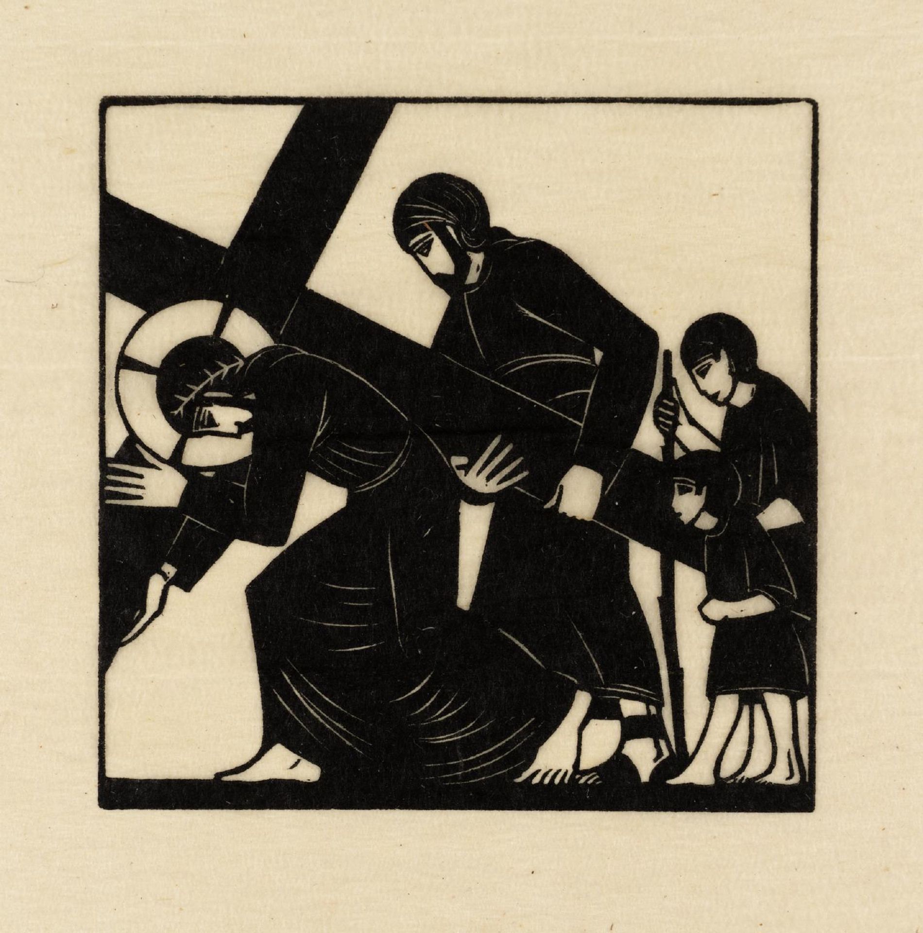 Simon of Cyrene Helps Jesus to Carry the Cross by Eric Gill