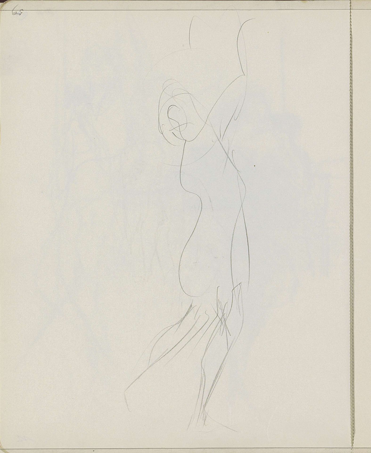 Vrouw met geheven arm, in profiel by Isaac Israels