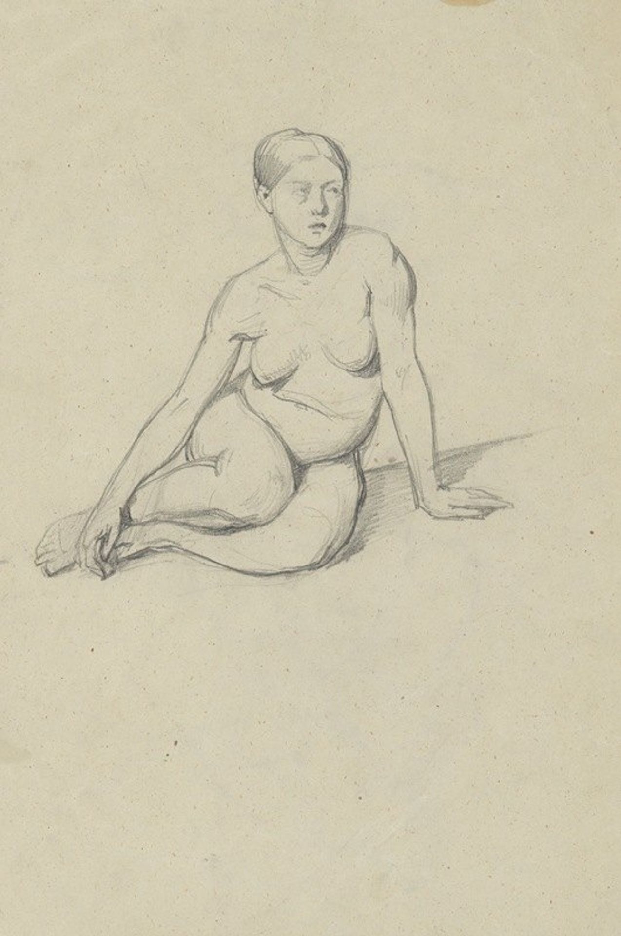 Sketch of a nude female by Józef Simmler