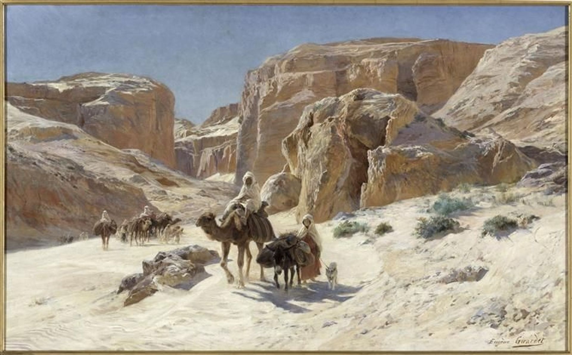 Caravane Dans Les Dunes De Bu S‘ādah by Eugène Girardet