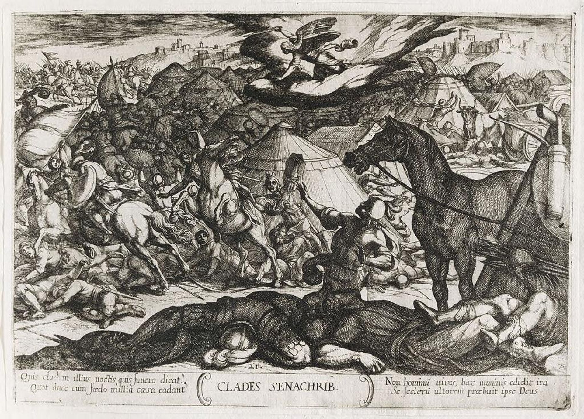 The Exterminating Angel Slays the Army of Sennacherib by Antonio Tempesta