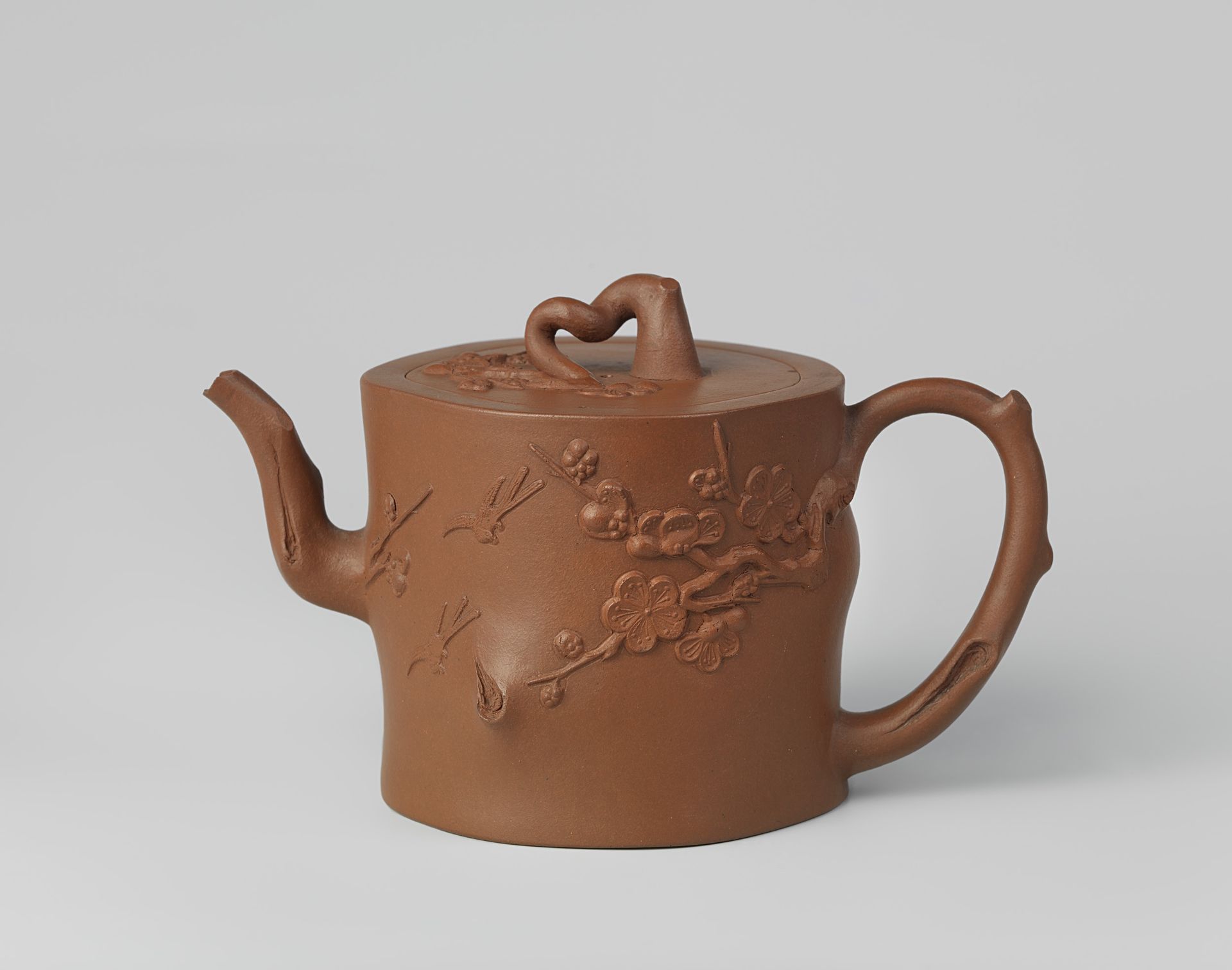 Teapot with prunus sprays, birds and a butterfly by Anonymous