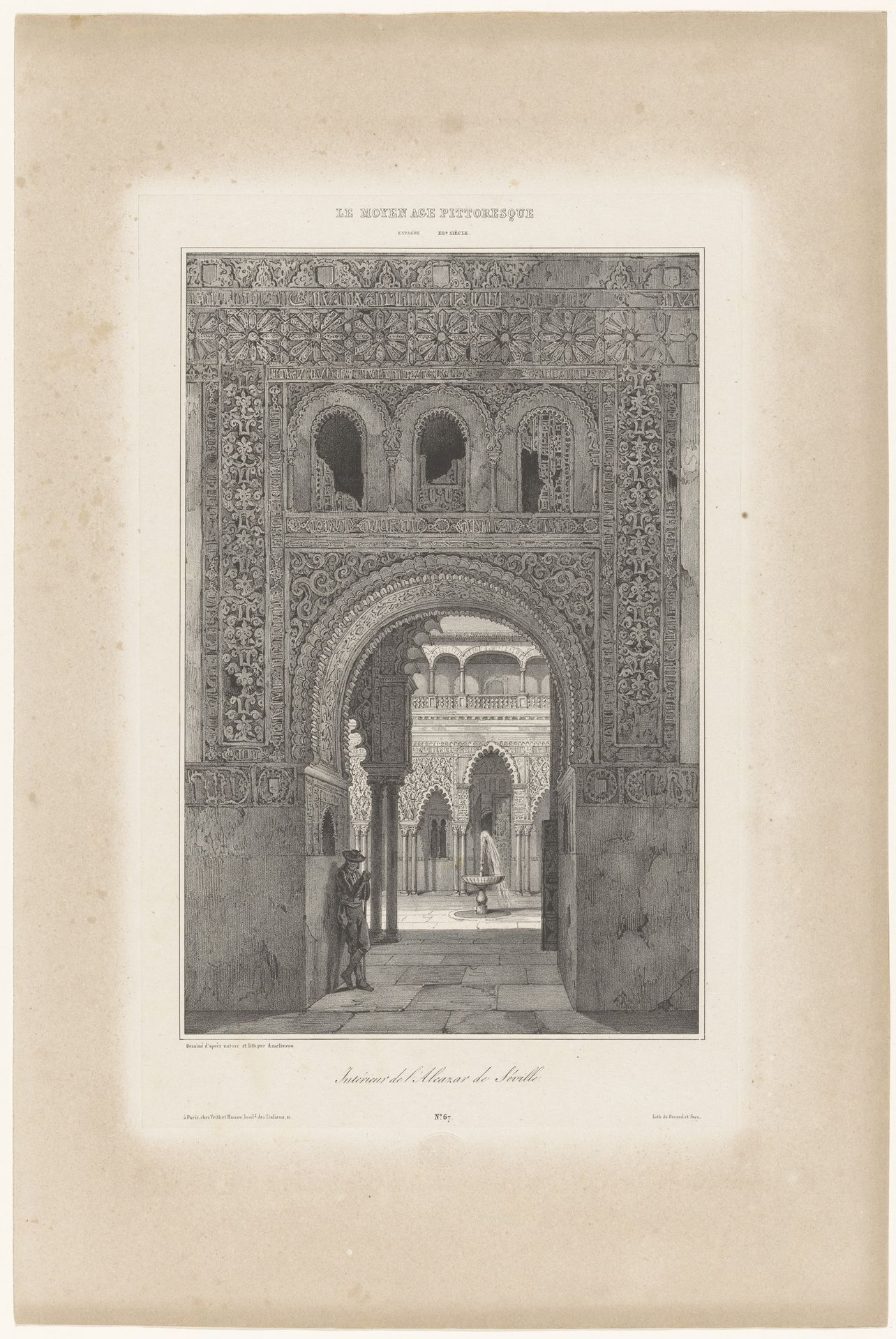 Interieur van het Koninklijk Paleis van Sevilla by Léon Auguste Asselineau