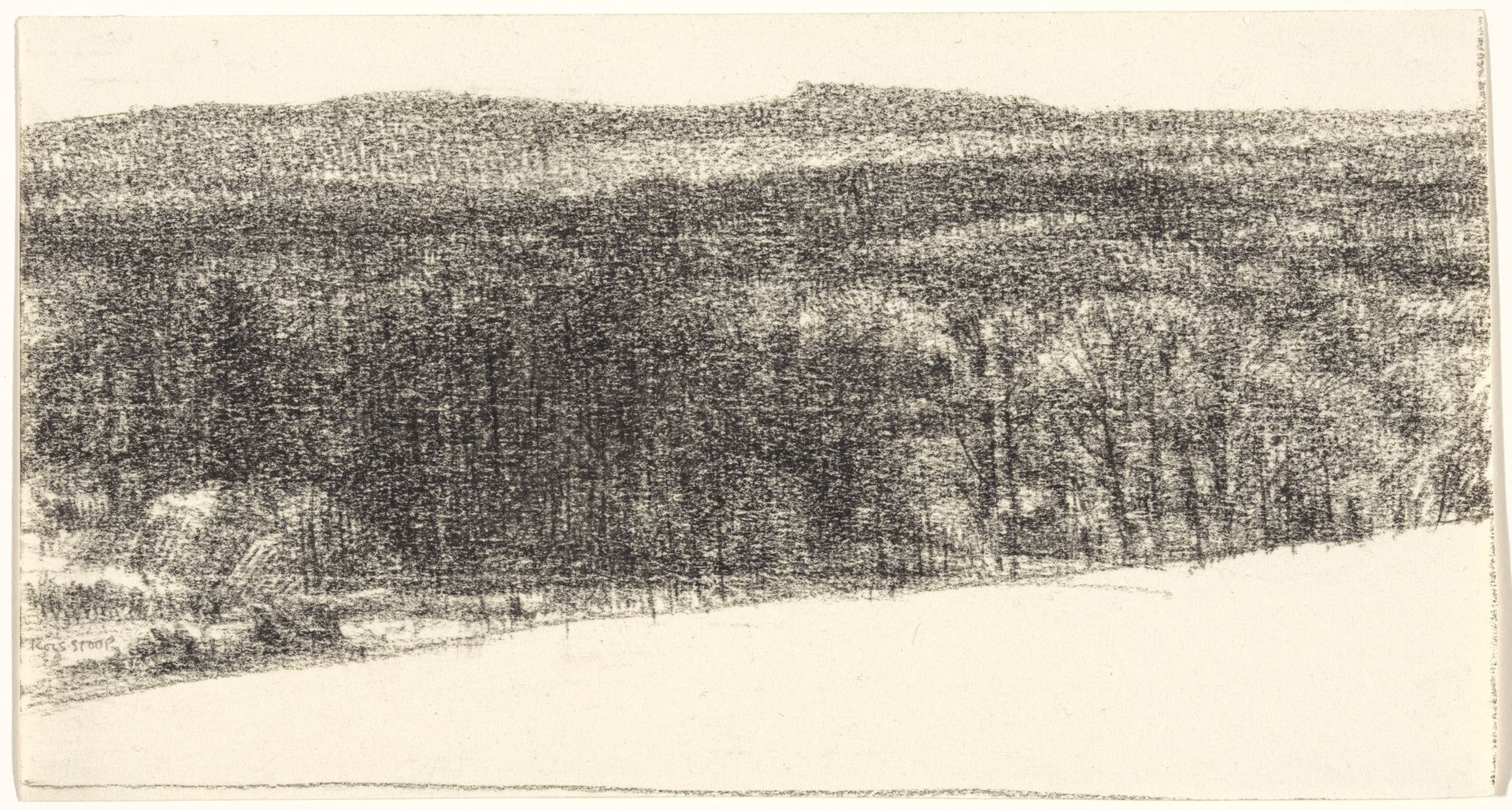 Heuvelachtig landschap met bomen by Kees Stoop