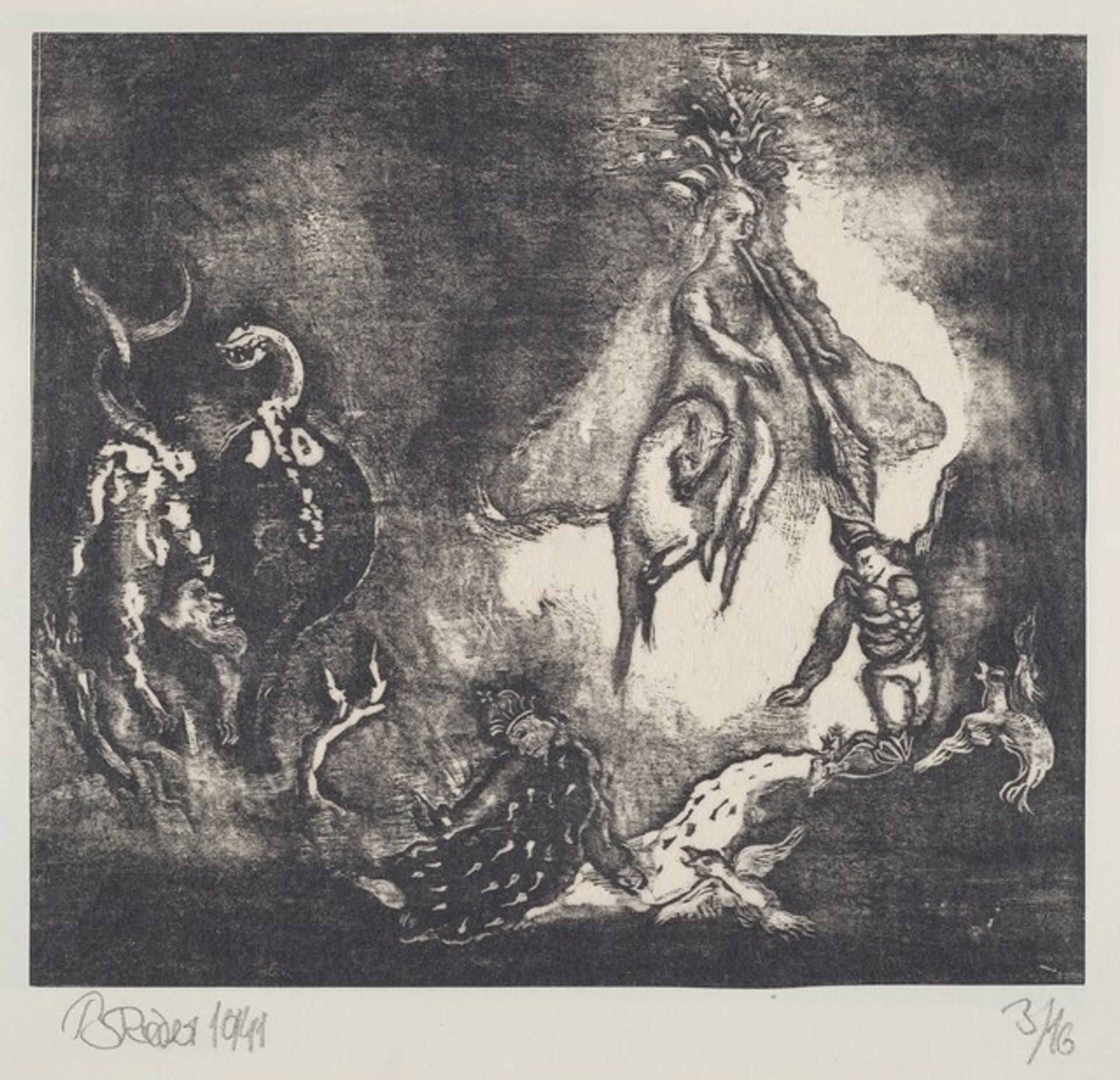 "And I saw the heaven opened, and behold a white horse..." XIX.11 by Bernard Reder