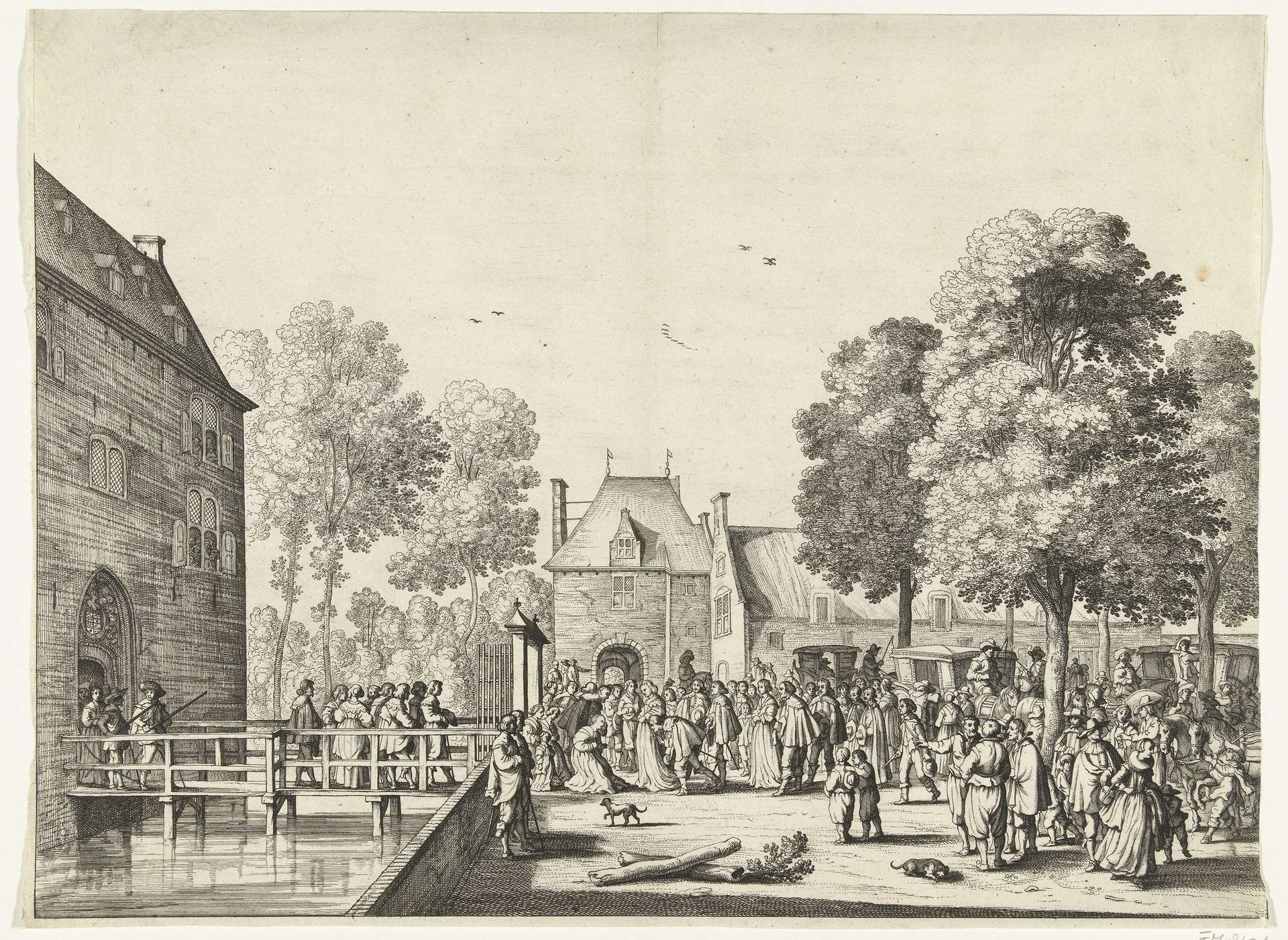 Bezoek van koningin Henrietta Maria aan Adriaen Pauw op het Slot te Heemstede, 1642 by Anonymous