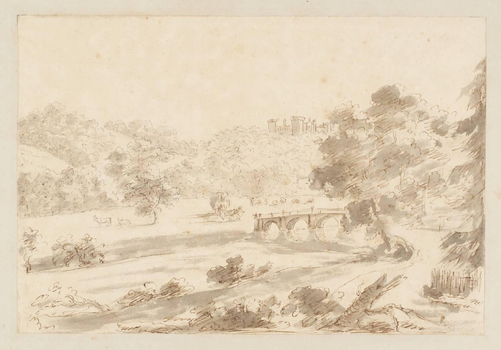 Downton Castle, Salop by British School 18th century