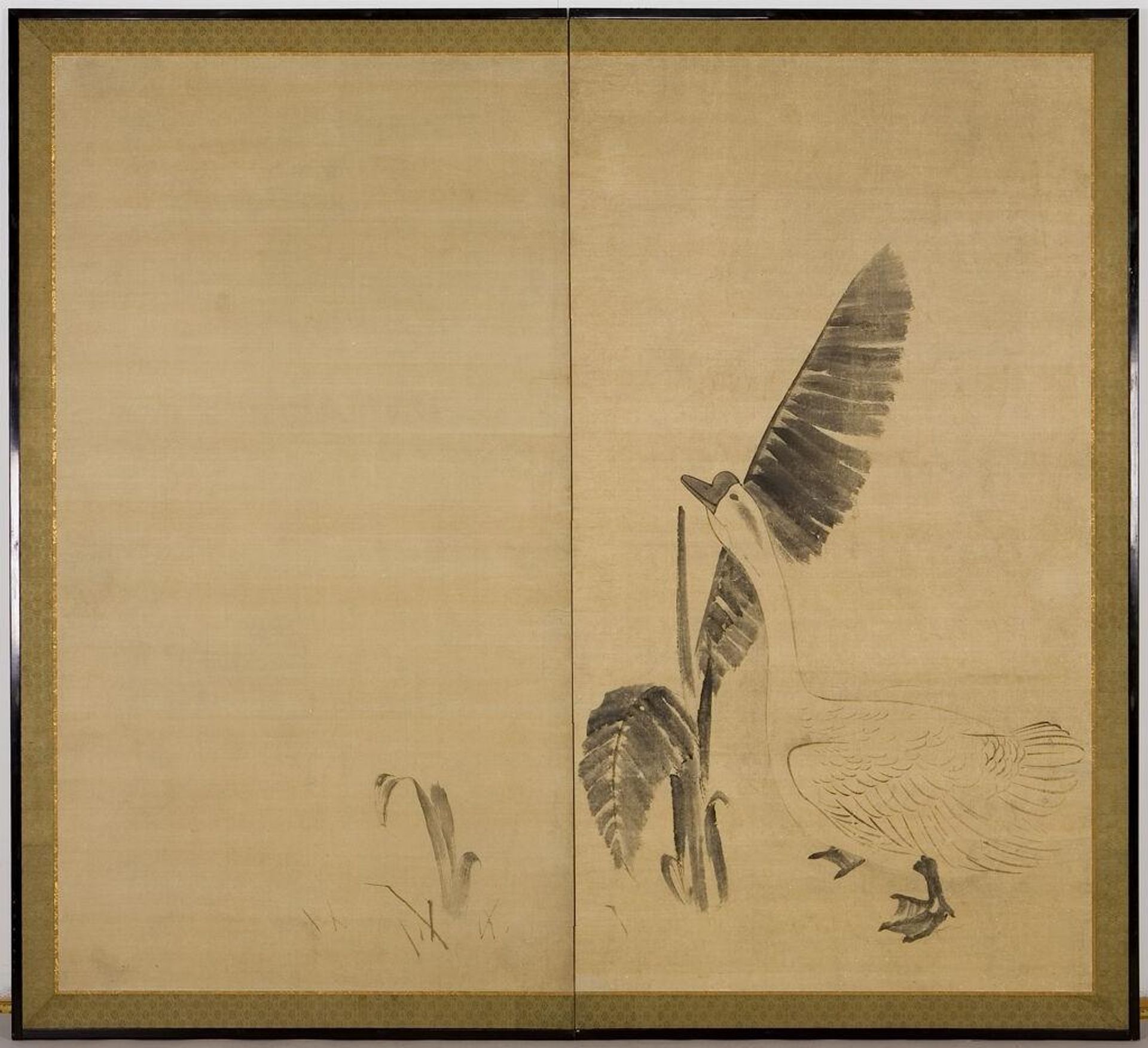 Goose and Small Banana Leaf by Traditionally attributed to Maruyama Åkyo åå±±å¿æ