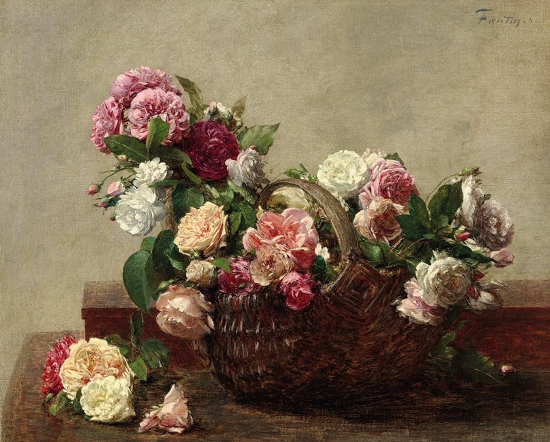 Panier de roses by Henri Fantin-Latour