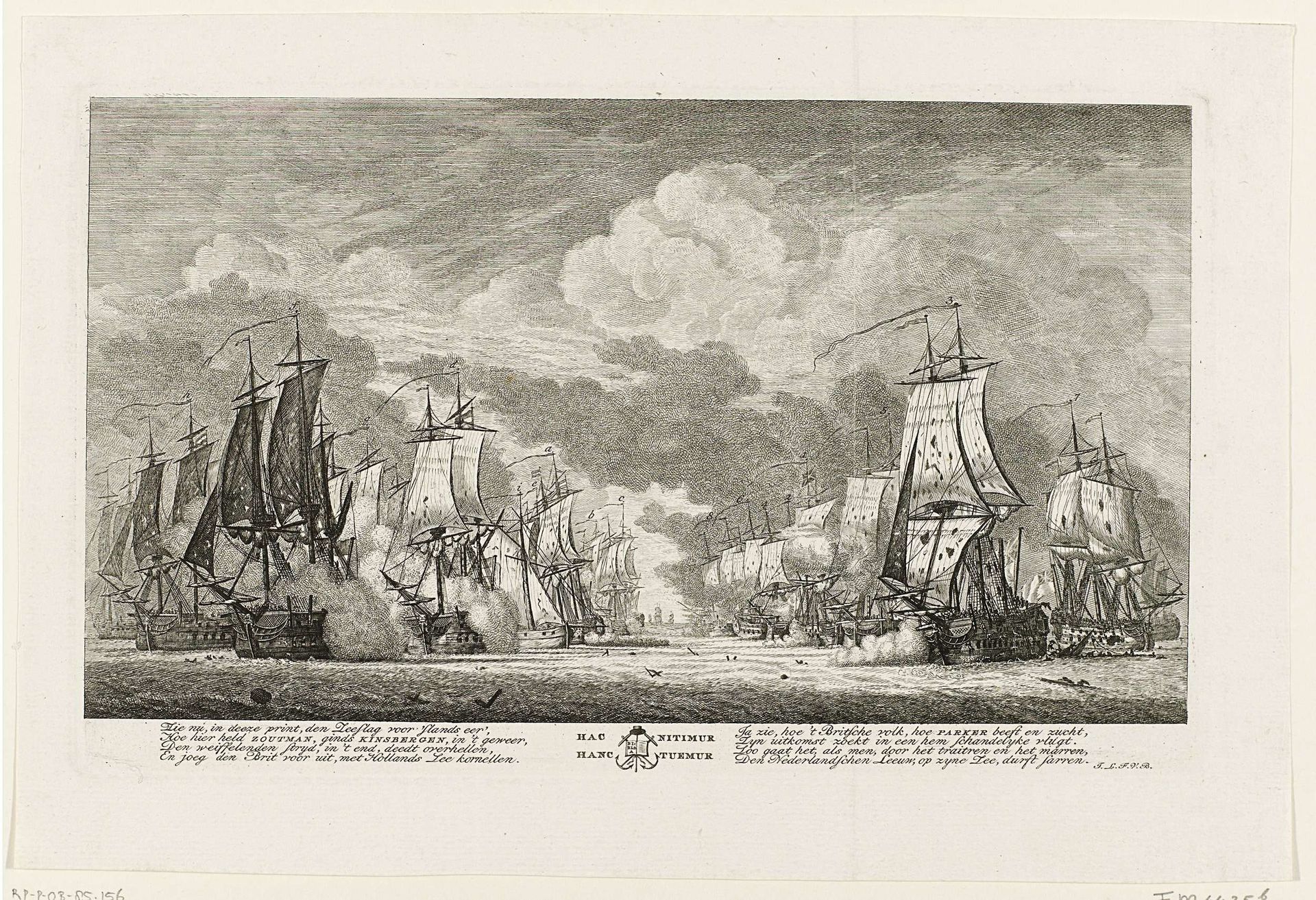 Zeeslag bij Doggersbank, 1781 by Carel Frederik (I) Bendorp