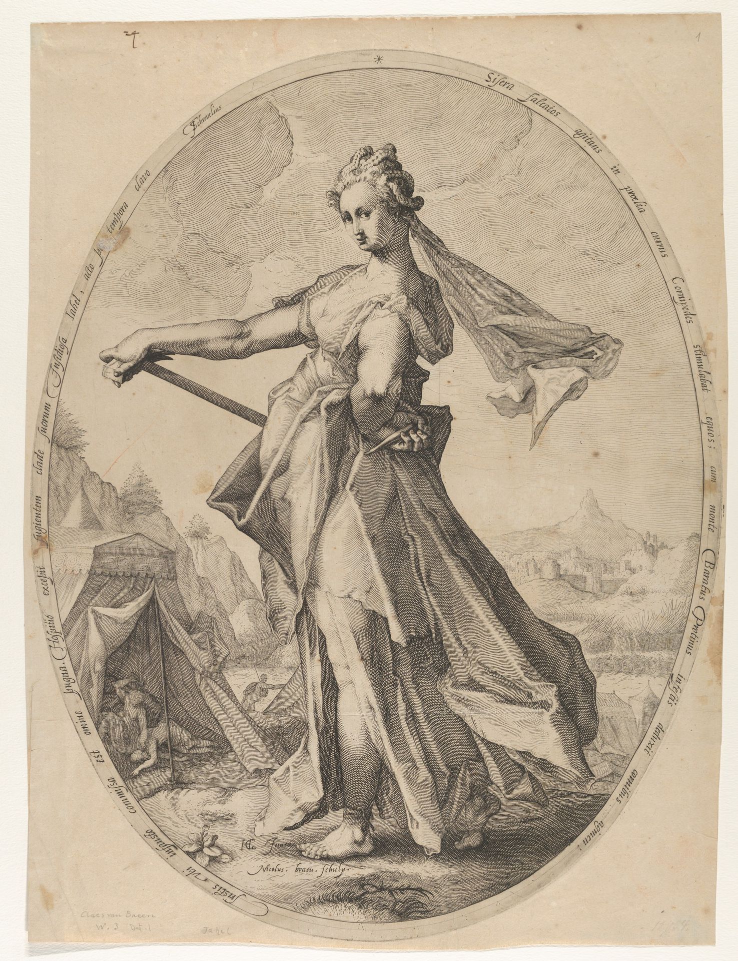 Jahel from Heroes and Heroines of the Old Testament by Nicolaes Braeu