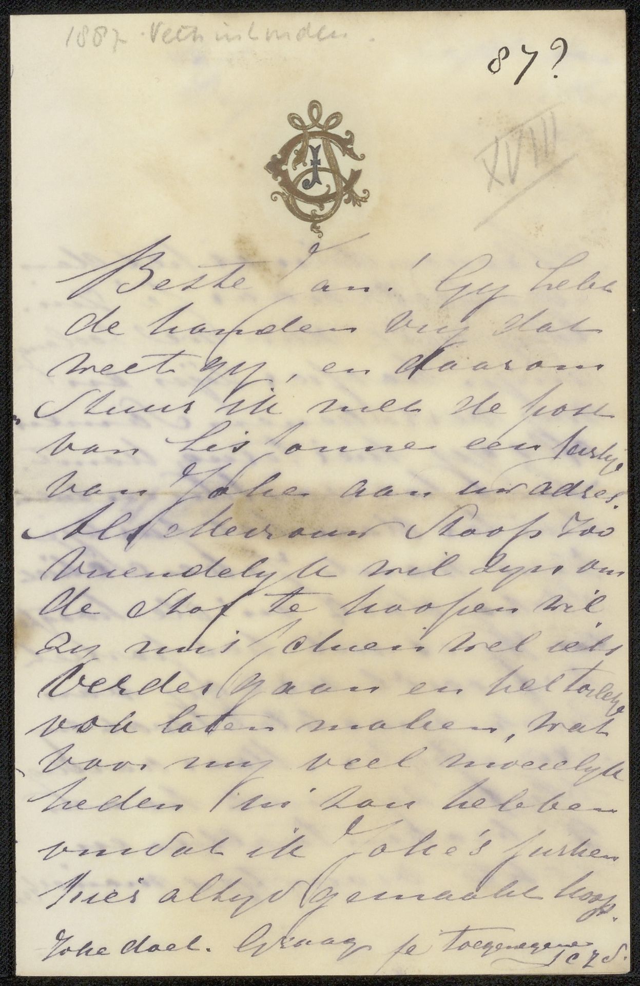 Brief aan Jan Veth by Jacoba Cornelia Jolles-Singels