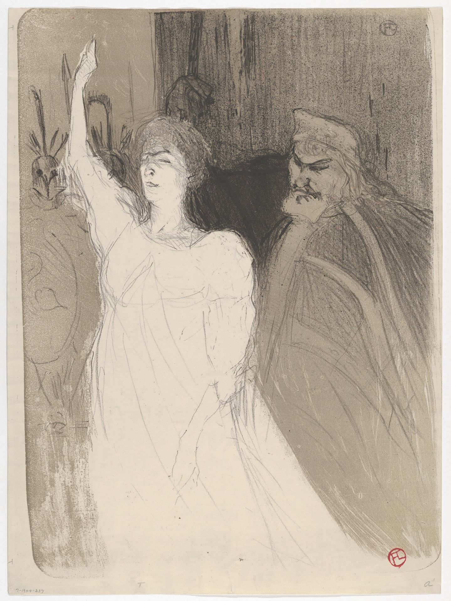 Bartet and Mounet-Sully, in Antigone by Henri de Toulouse-Lautrec