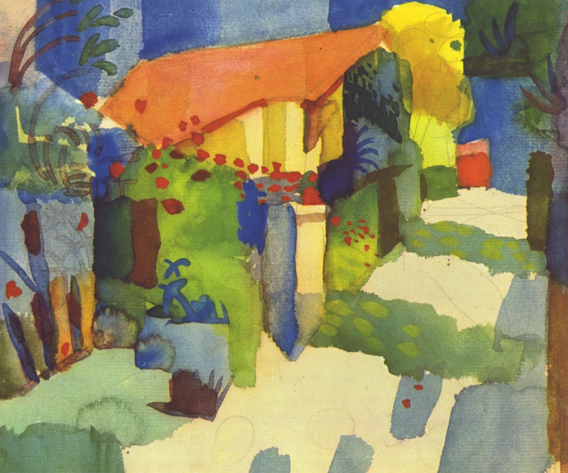 House in the garden by August Macke