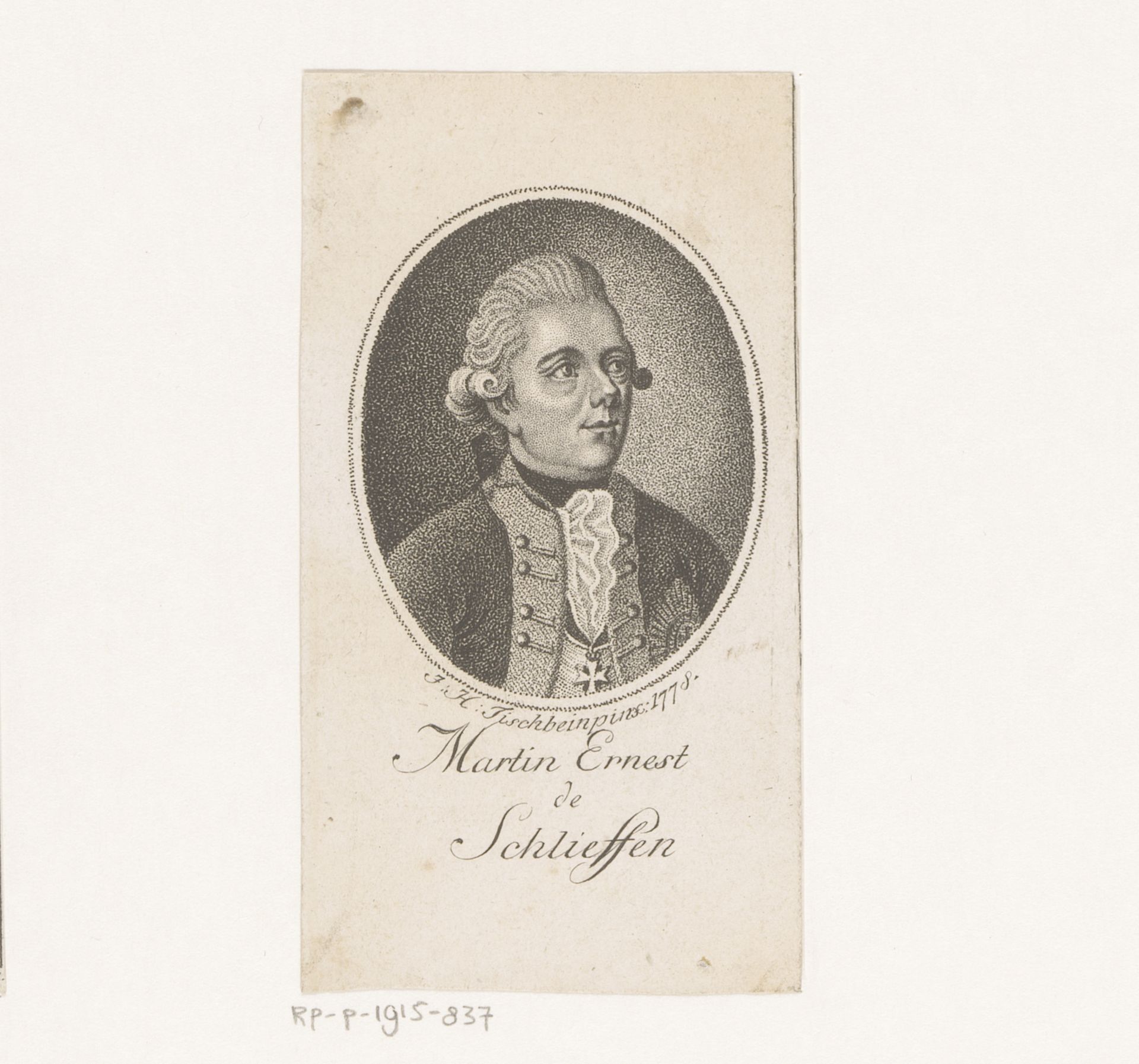 Portret van Martin Ernst von Schlieffen by Gotthelf Wilhelm Weise