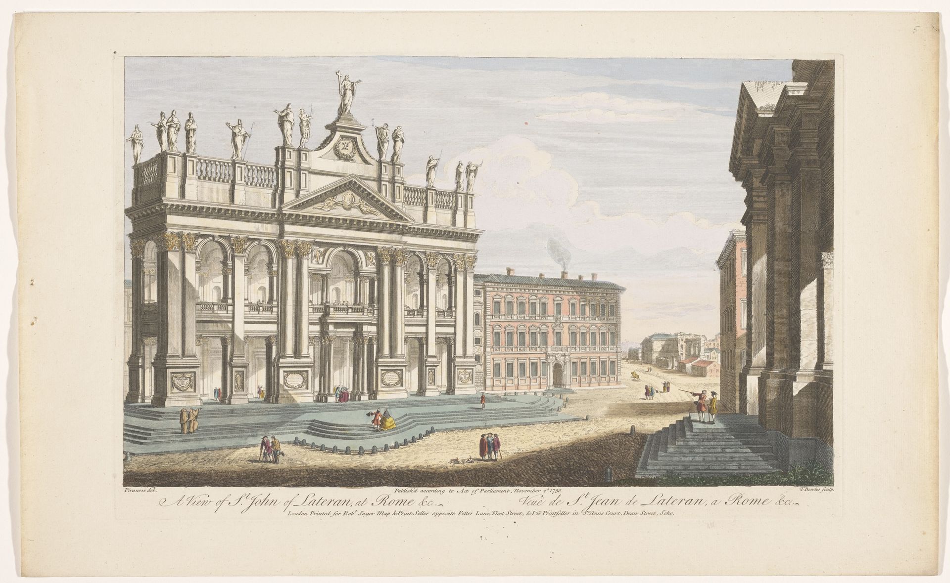 Gezicht op de kerk Sint-Jan van Lateranen te Rome by Robert Sayer