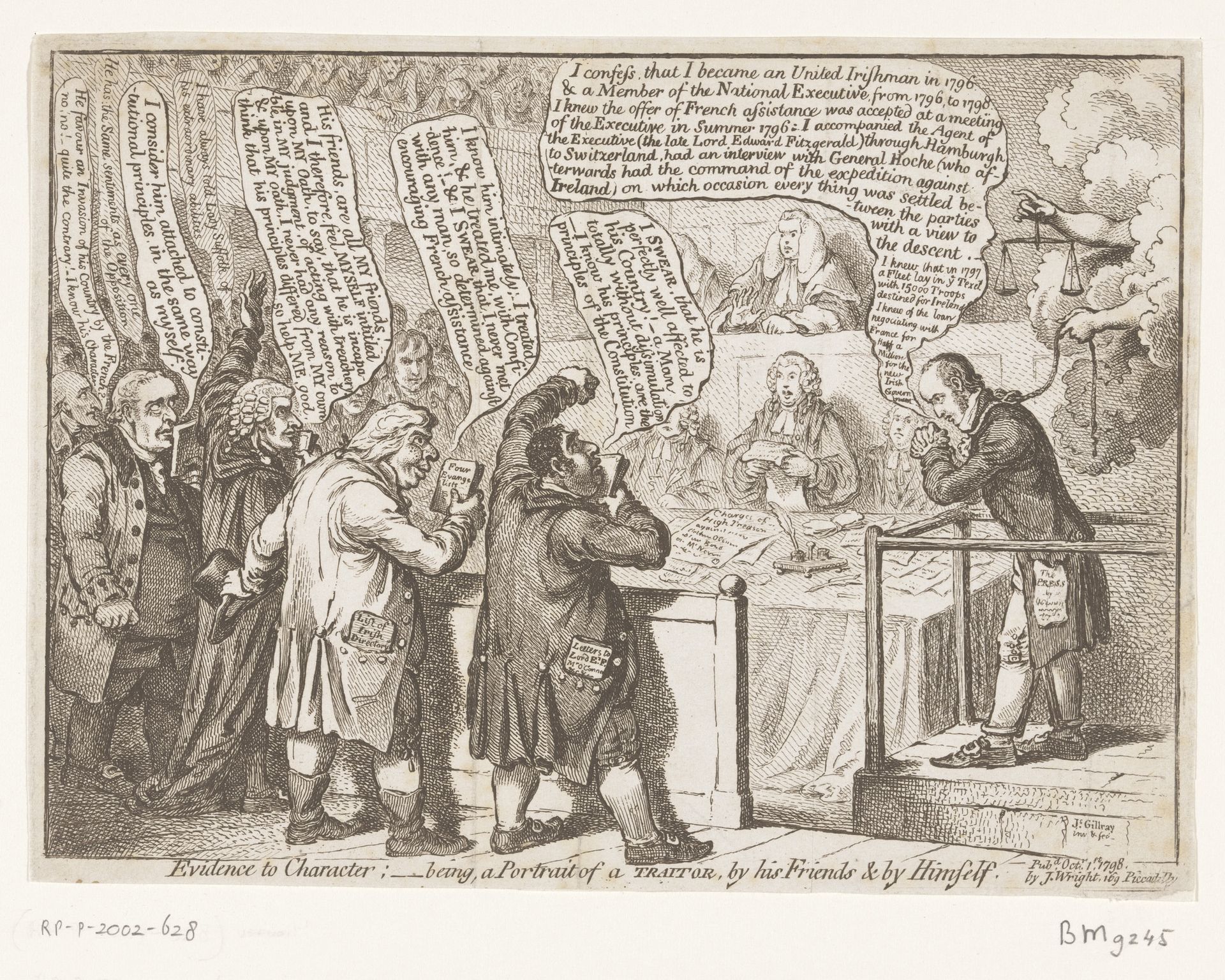 Spotprent op de berechting van Arthur O'Connor, 1798 by James Gillray