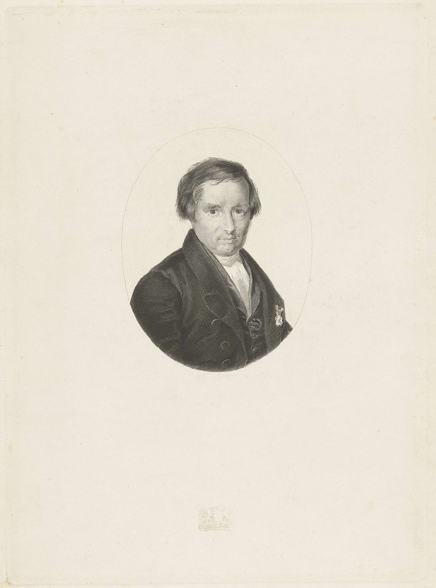 Portret van Willem de Clercq by Henricus Wilhelmus Couwenberg