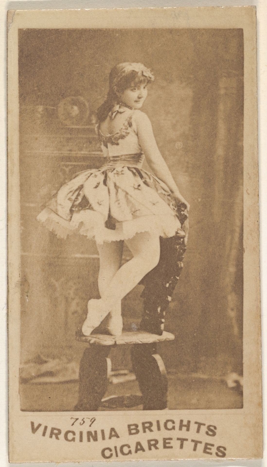Card 759, from the Actors and Actresses series (N45, Type 5) for Virginia Brights Cigarettes by Allen & Ginter