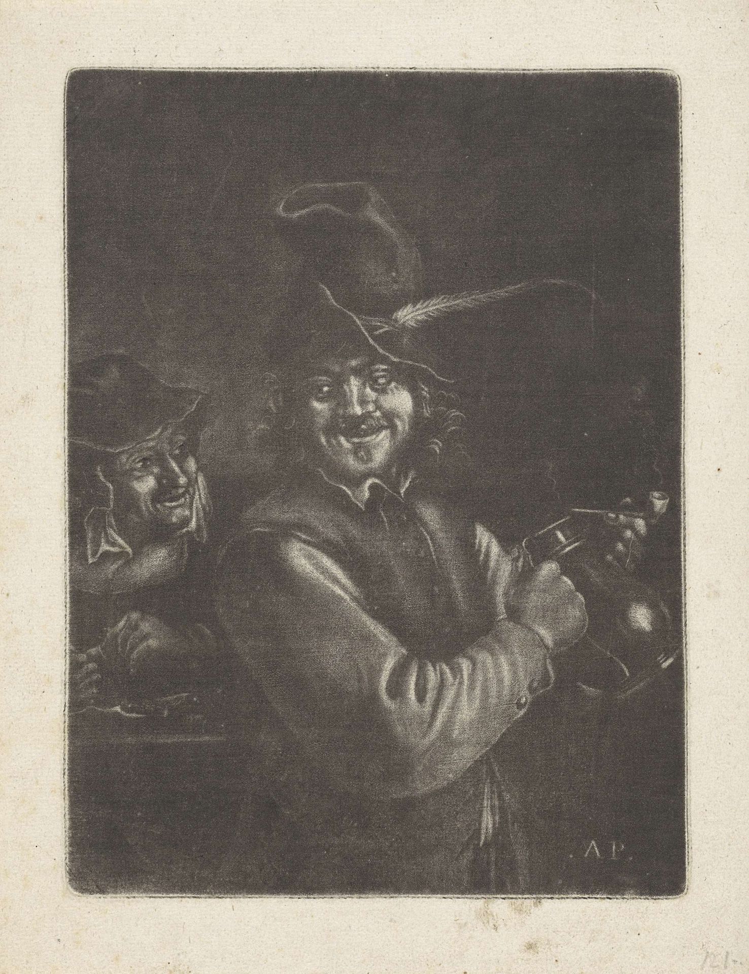 Man met een kruik by Monogrammist AP (17e-18e eeuw)