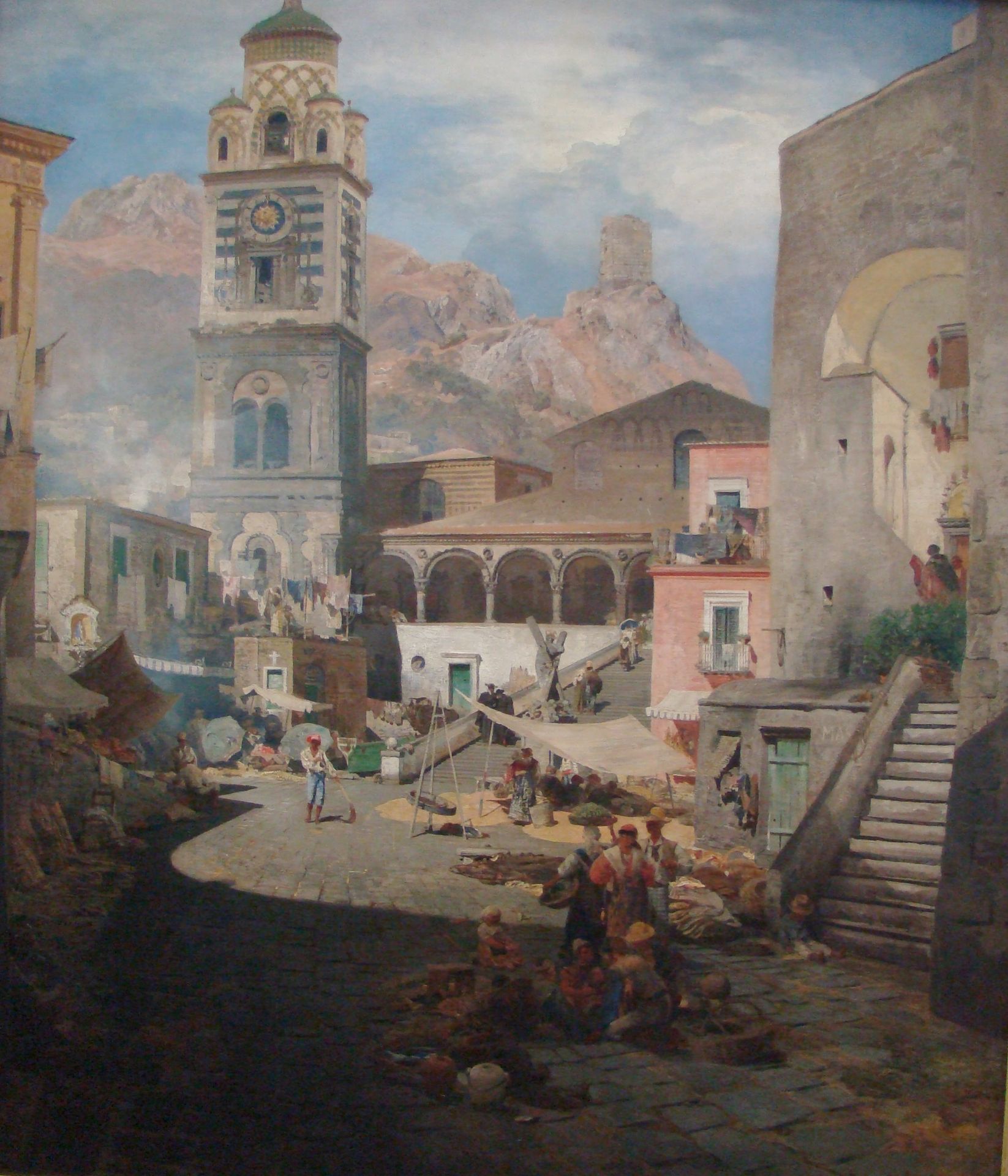 Marktplatz Amalfi by Oswald Achenbach