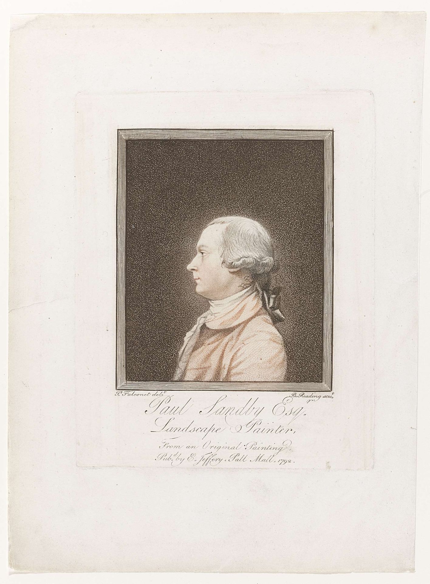 Portret van Paul Sandby by Burnet Reading
