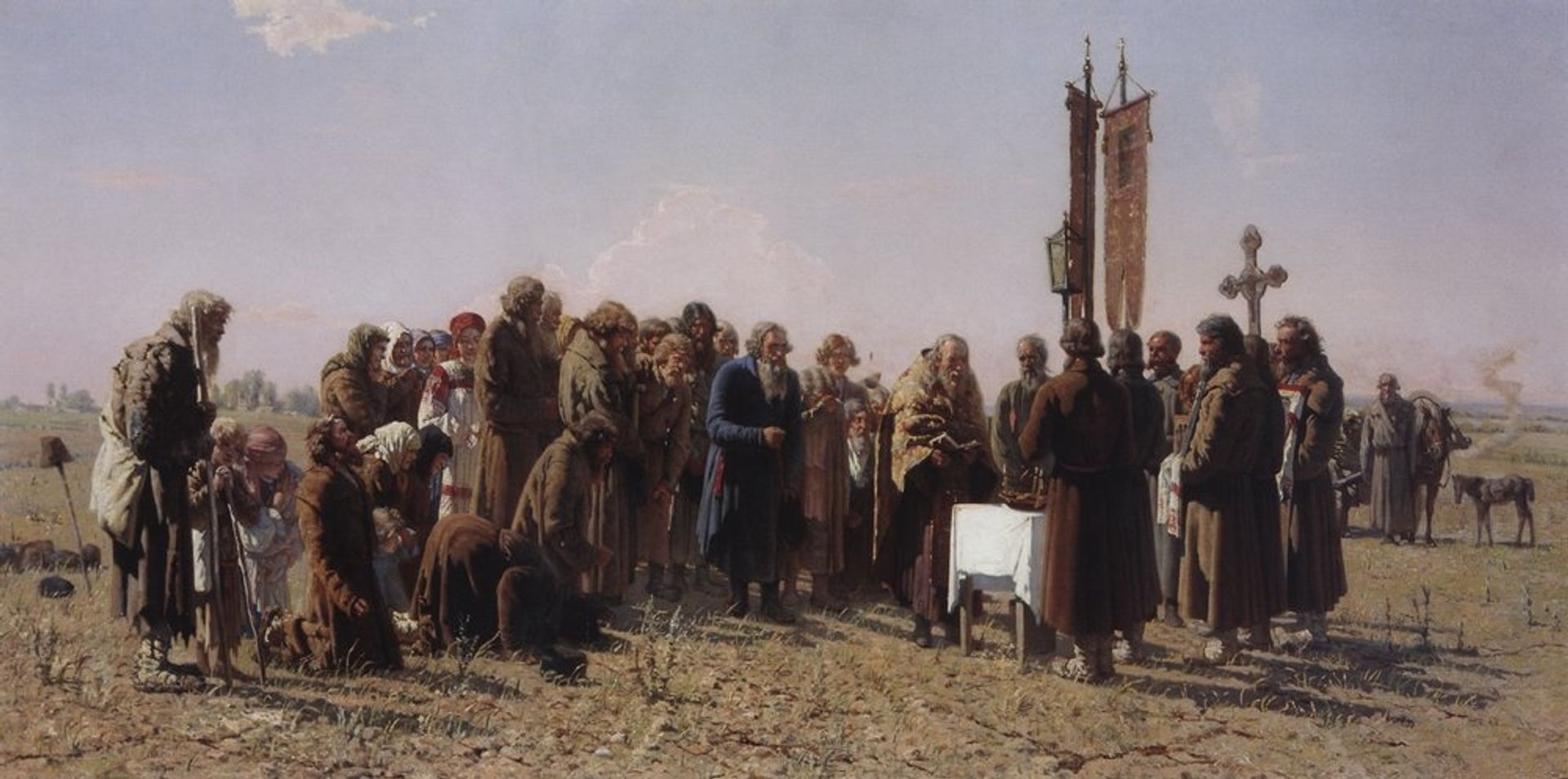 Prayer in time of drought by Grigoriy Myasoyedov