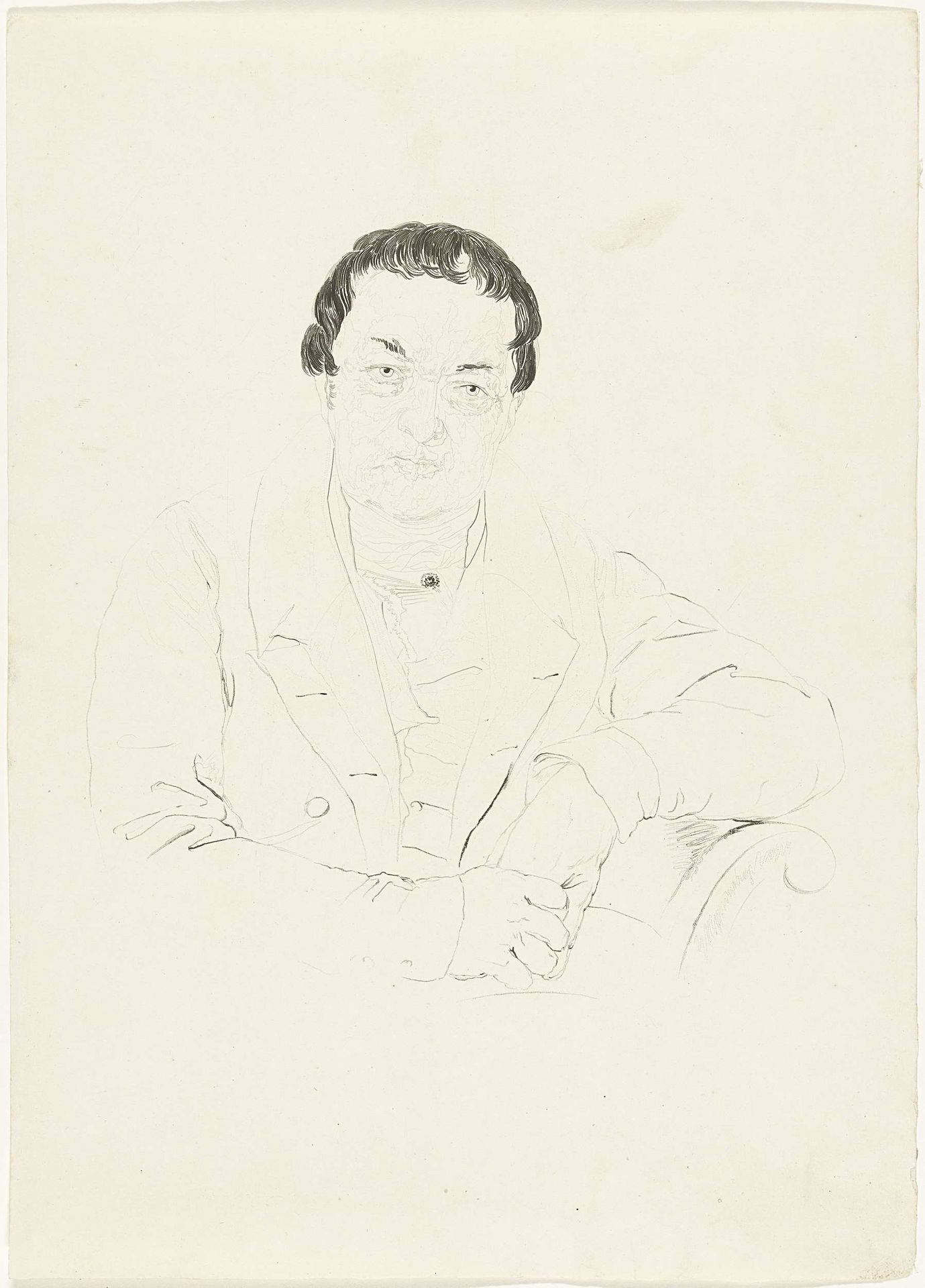 Portret van de kunstverzamelaar Louis Splitgerber by Henricus Wilhelmus Couwenberg