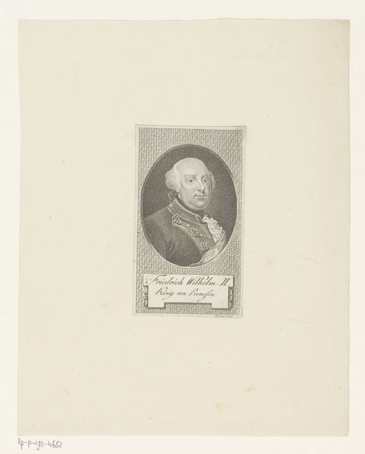Portret van Frederik Willem II by Meno Haas