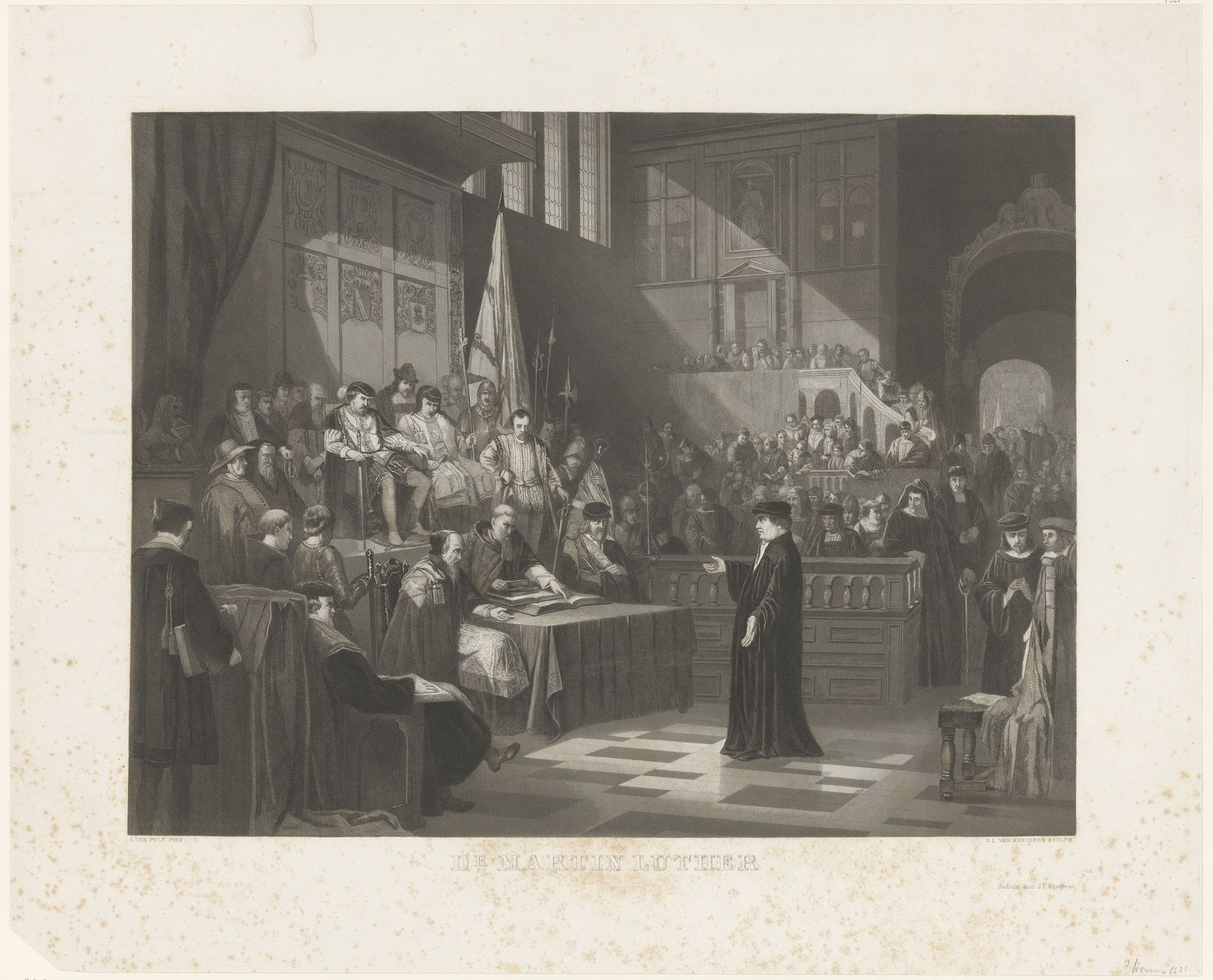 Luther voor de Rijksdag te Worms, 1521 by Christiaan Lodewijk van Kesteren